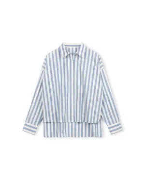 Striped High Low Blouse