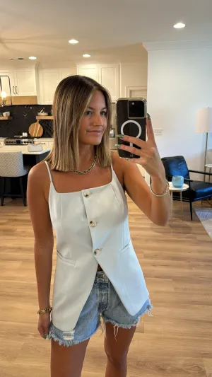 Suited Up Tank Top, Light Blue