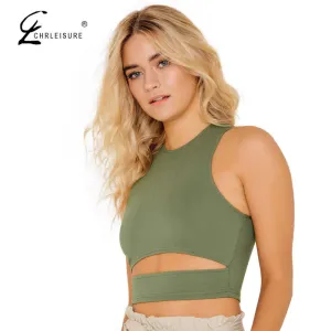 Summer Workout Crop Top Women Solid Activewear O-Neck