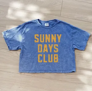 Sunny Days Club Cropped Mineral Graphic Top