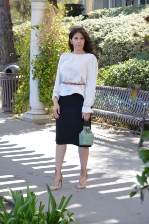 Suzette Beige Peplum Top