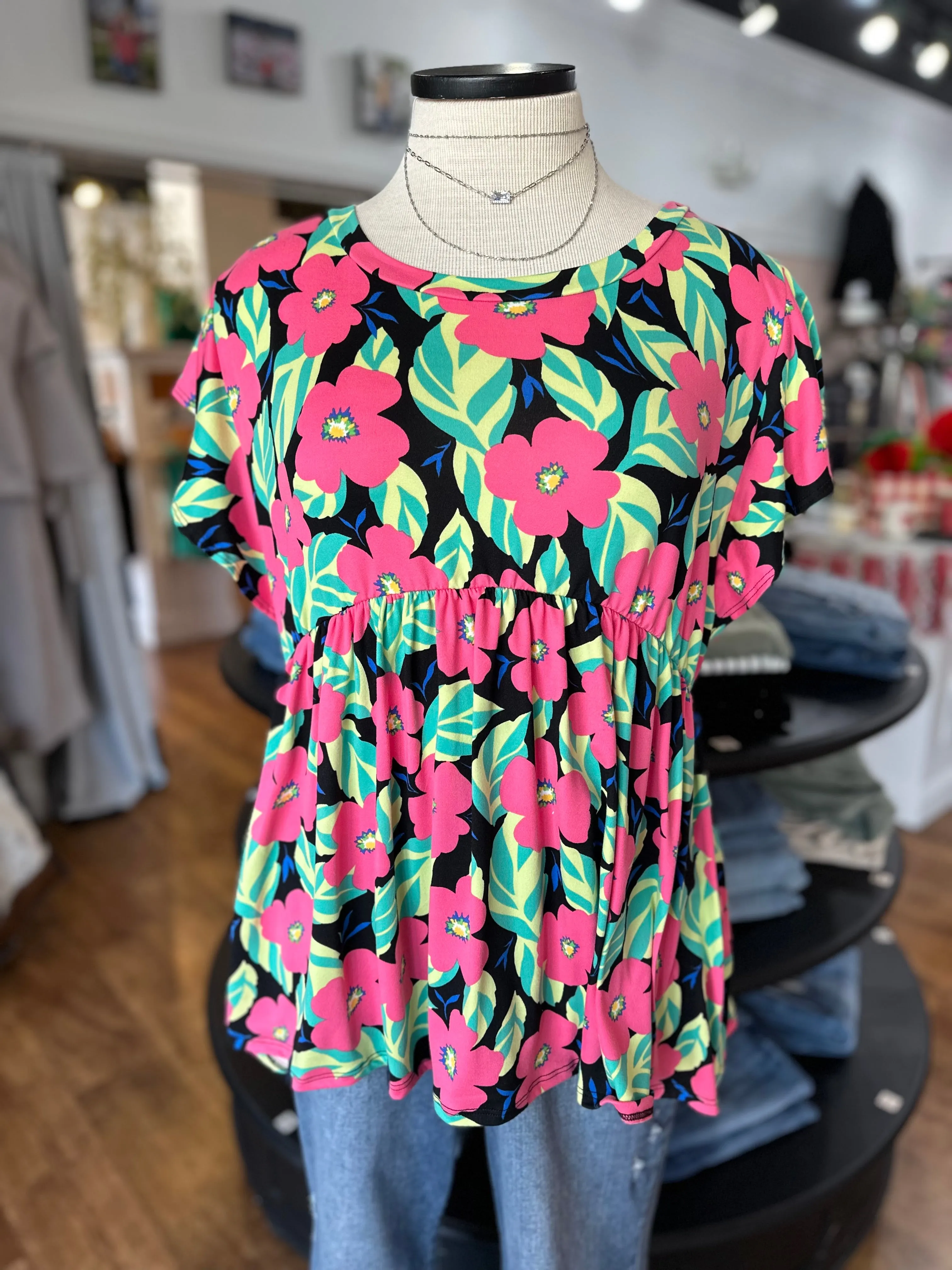 Sweet As Heaven Floral Babydoll Top