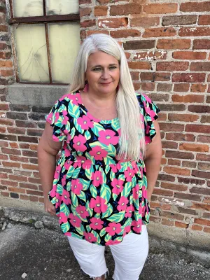 Sweet As Heaven Floral Babydoll Top