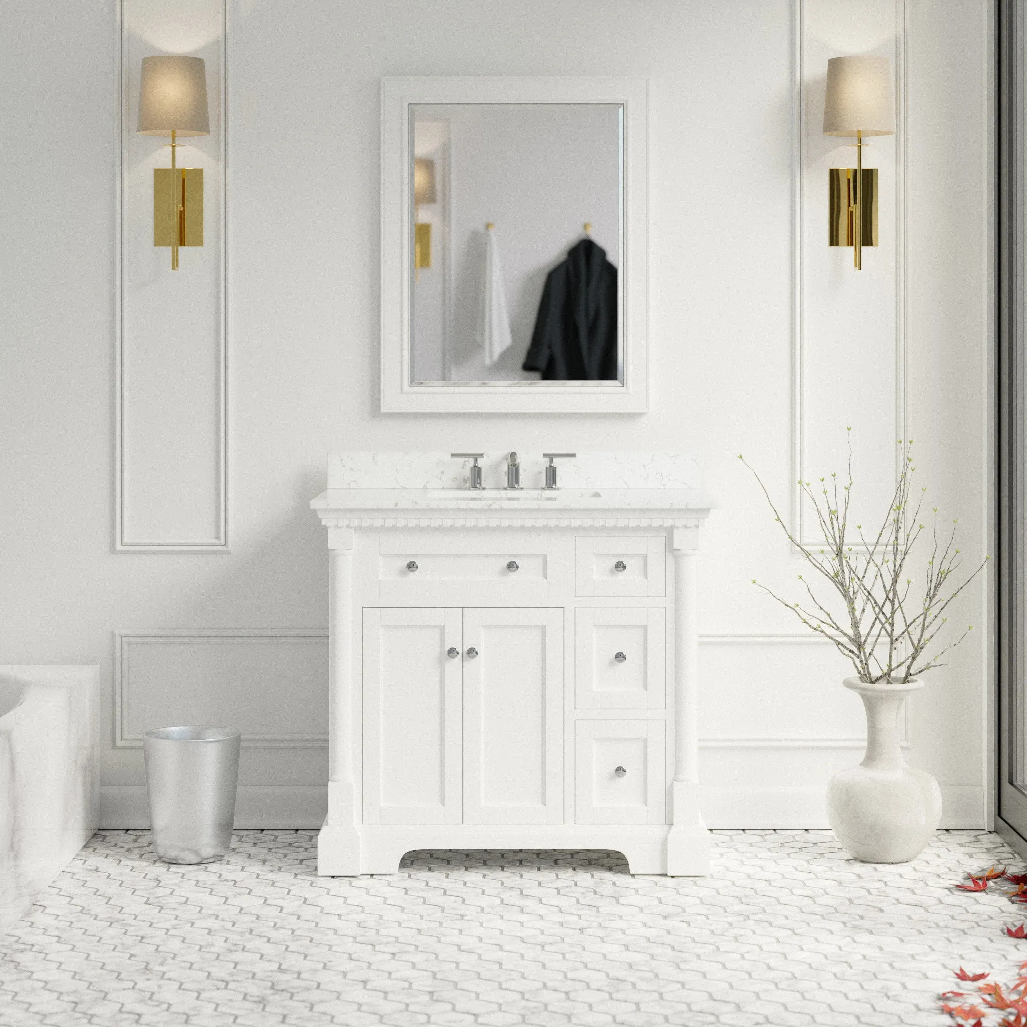 Sydney 36-inch Vanity with Engineered Marble Top