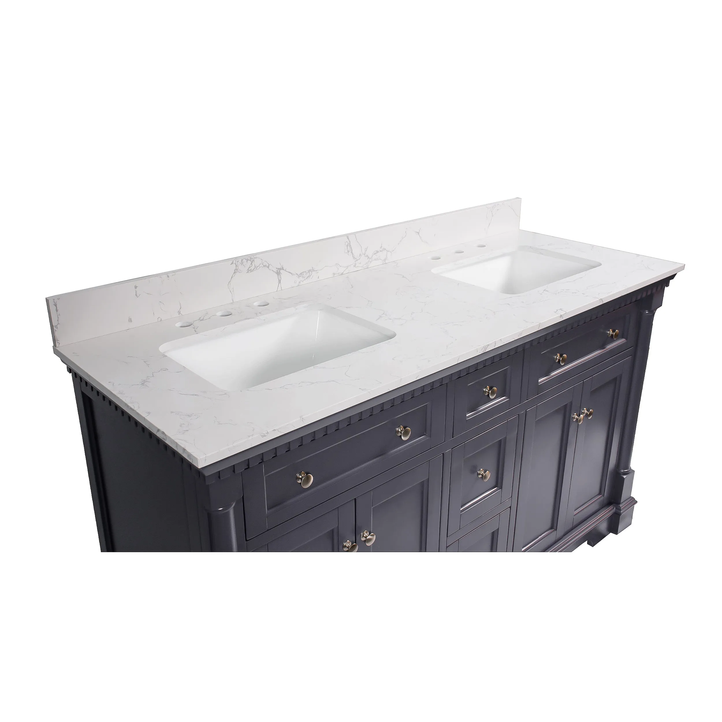 Sydney 60-inch Double Vanity with Engineered Marble Top