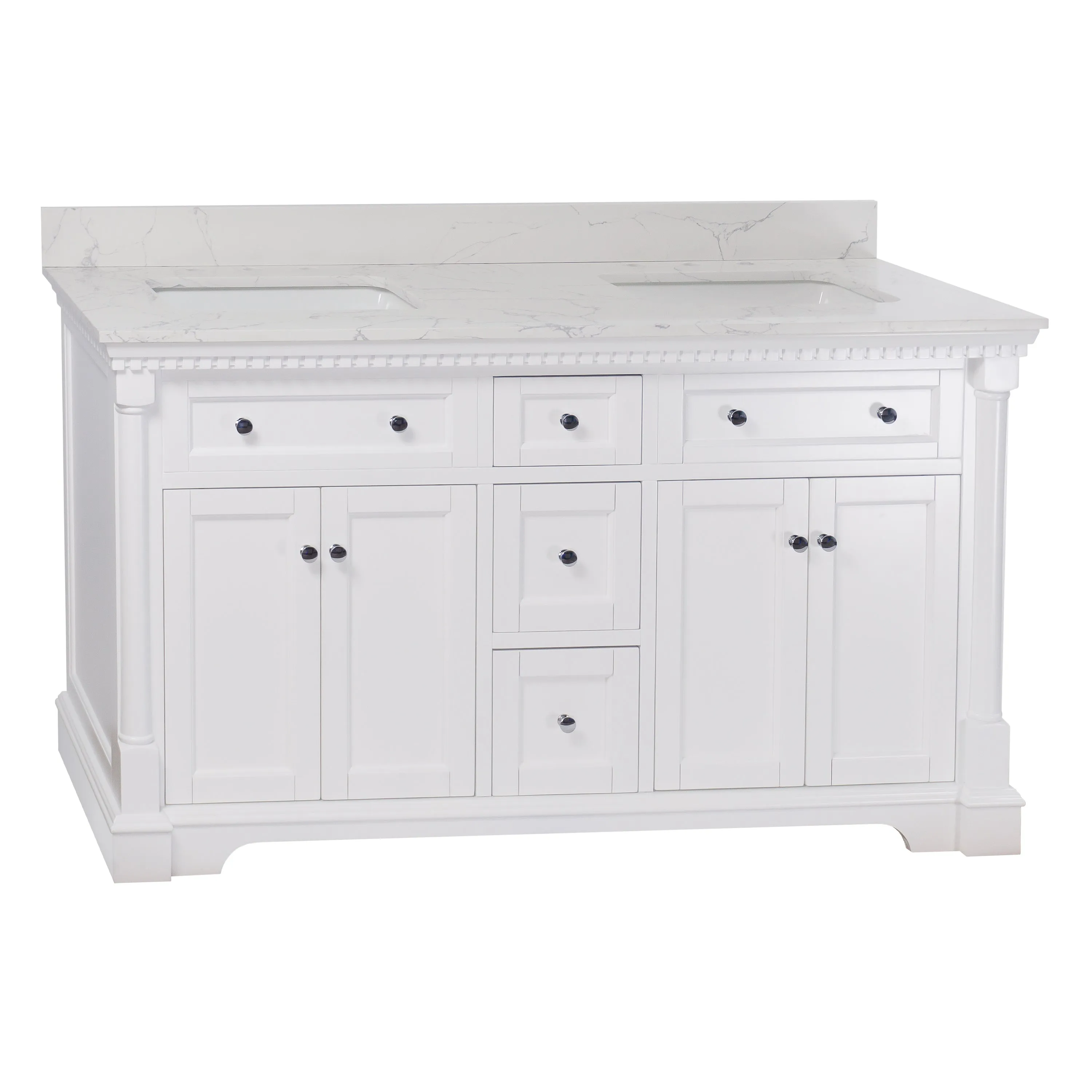 Sydney 60-inch Double Vanity with Engineered Marble Top