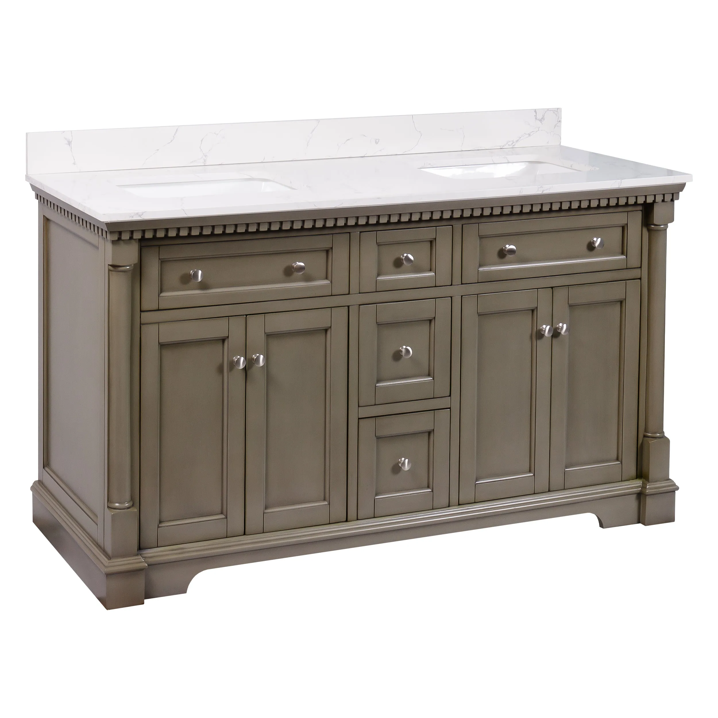Sydney 60-inch Double Vanity with Engineered Marble Top