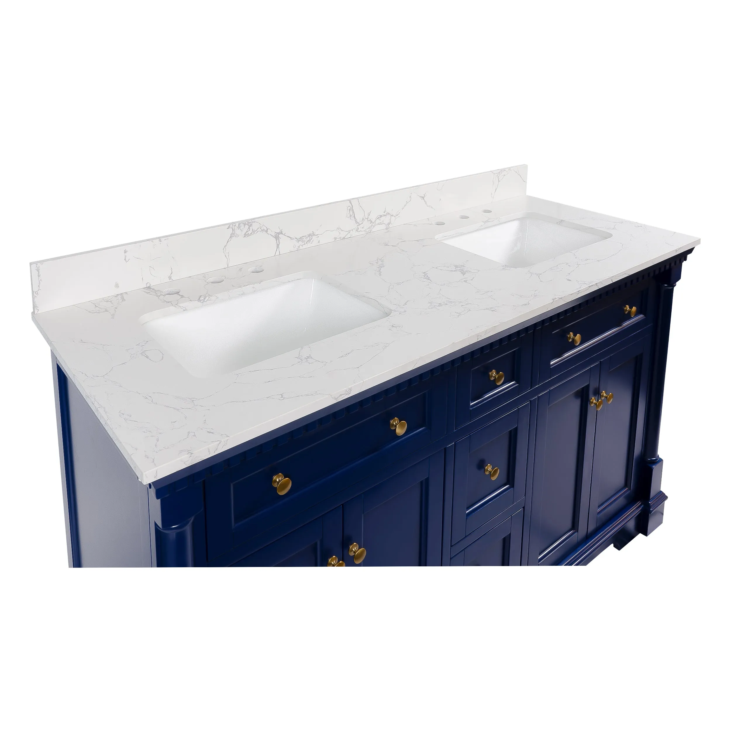 Sydney 60-inch Double Vanity with Engineered Marble Top