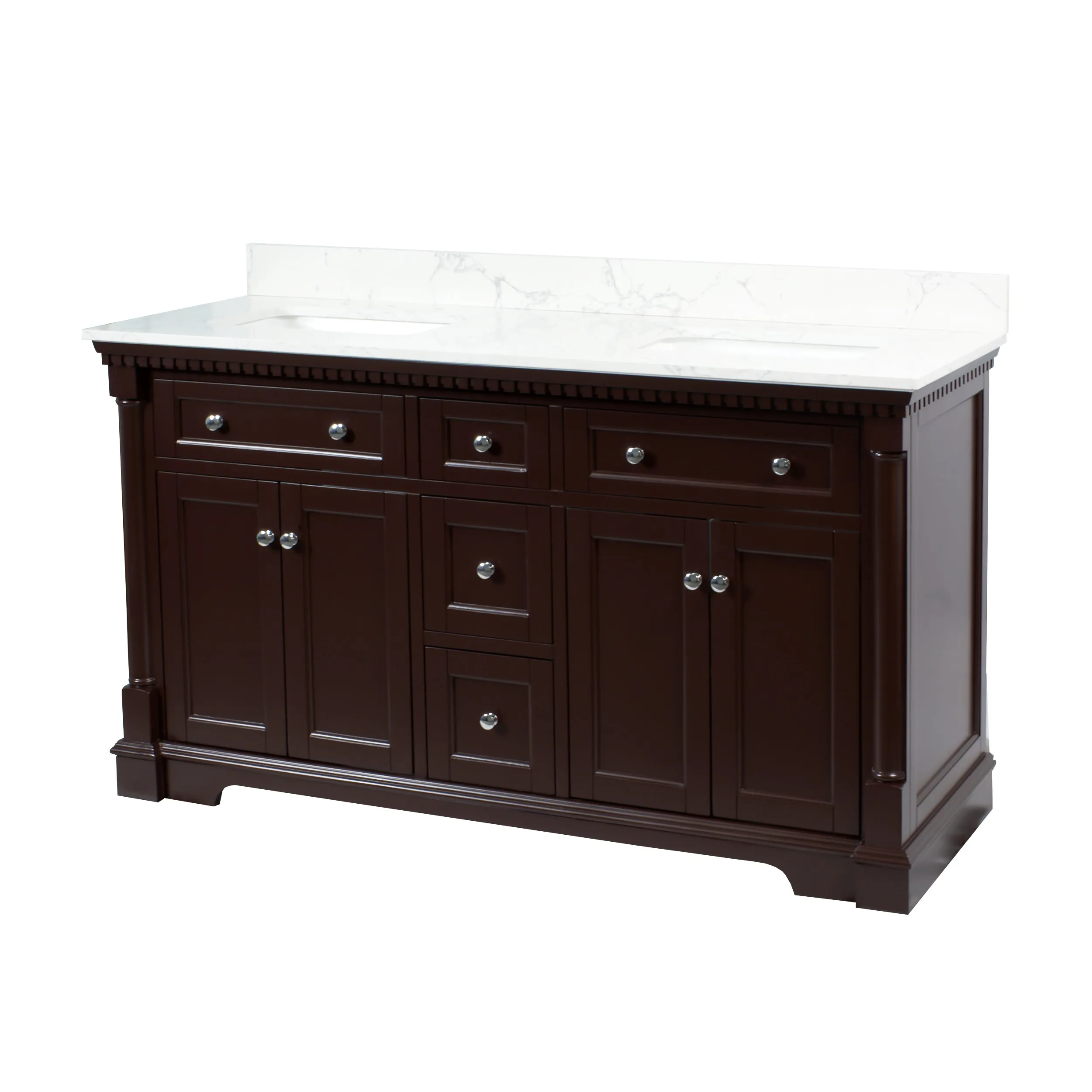 Sydney 60-inch Double Vanity with Engineered Marble Top