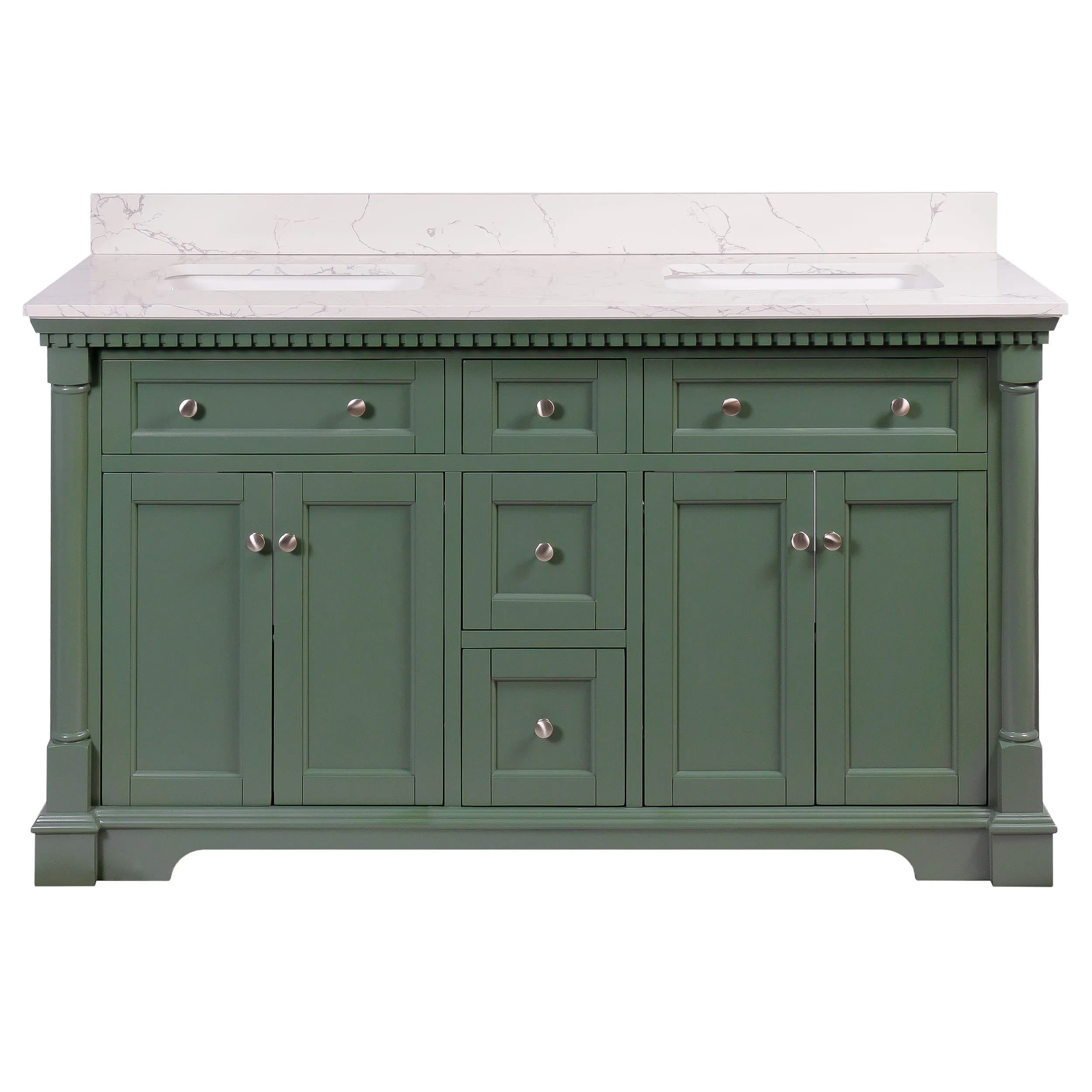 Sydney 60-inch Double Vanity with Engineered Marble Top