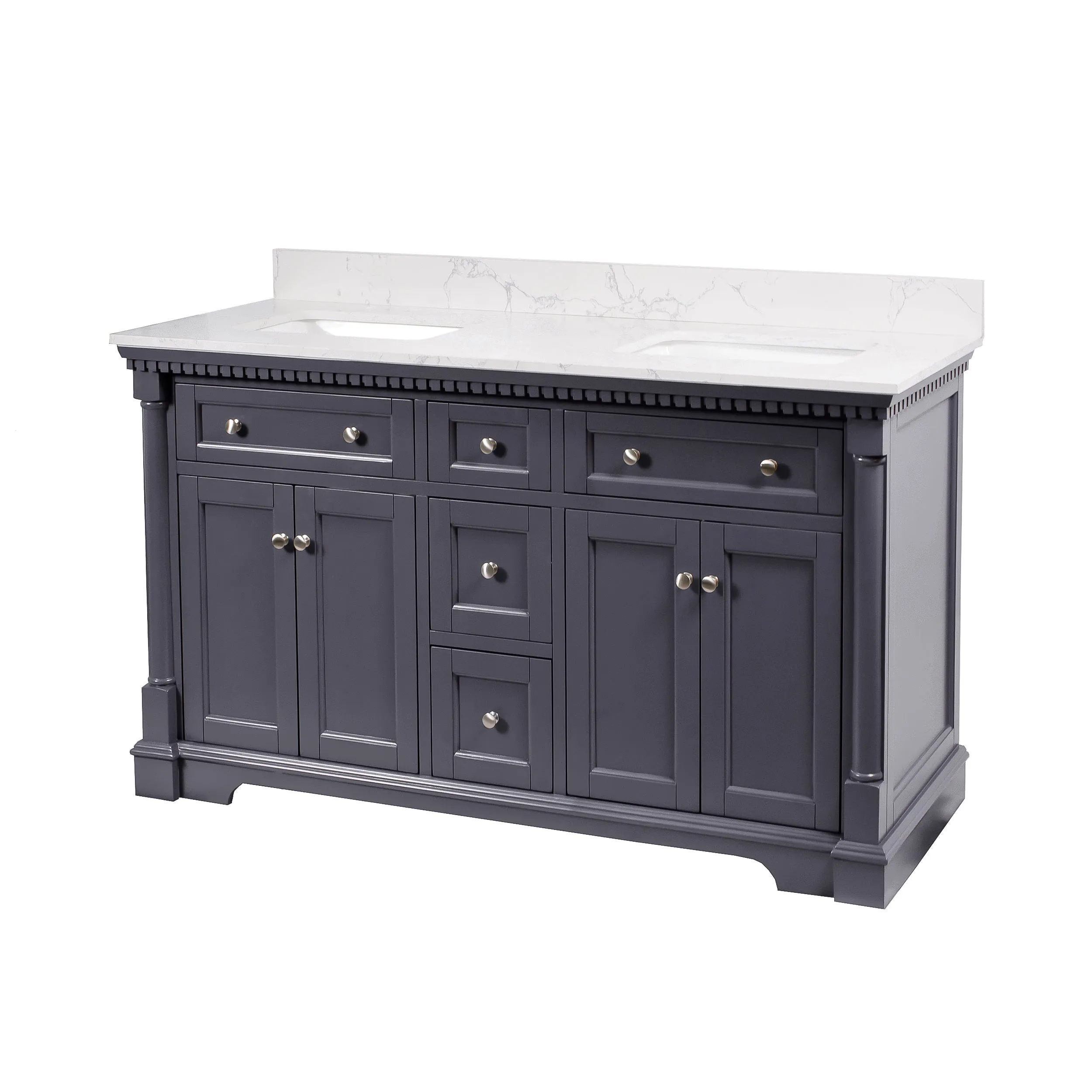 Sydney 60-inch Double Vanity with Engineered Marble Top