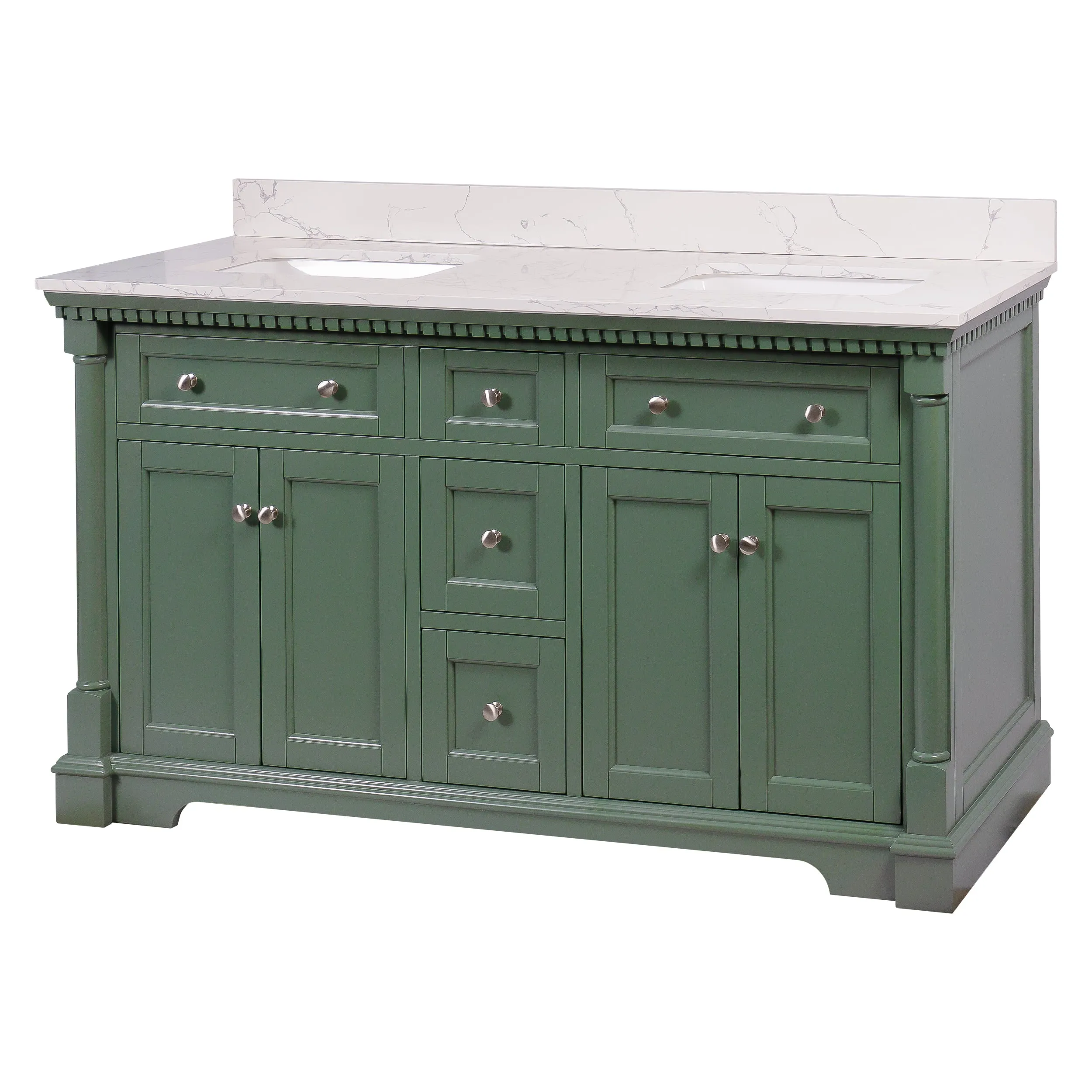 Sydney 60-inch Double Vanity with Engineered Marble Top
