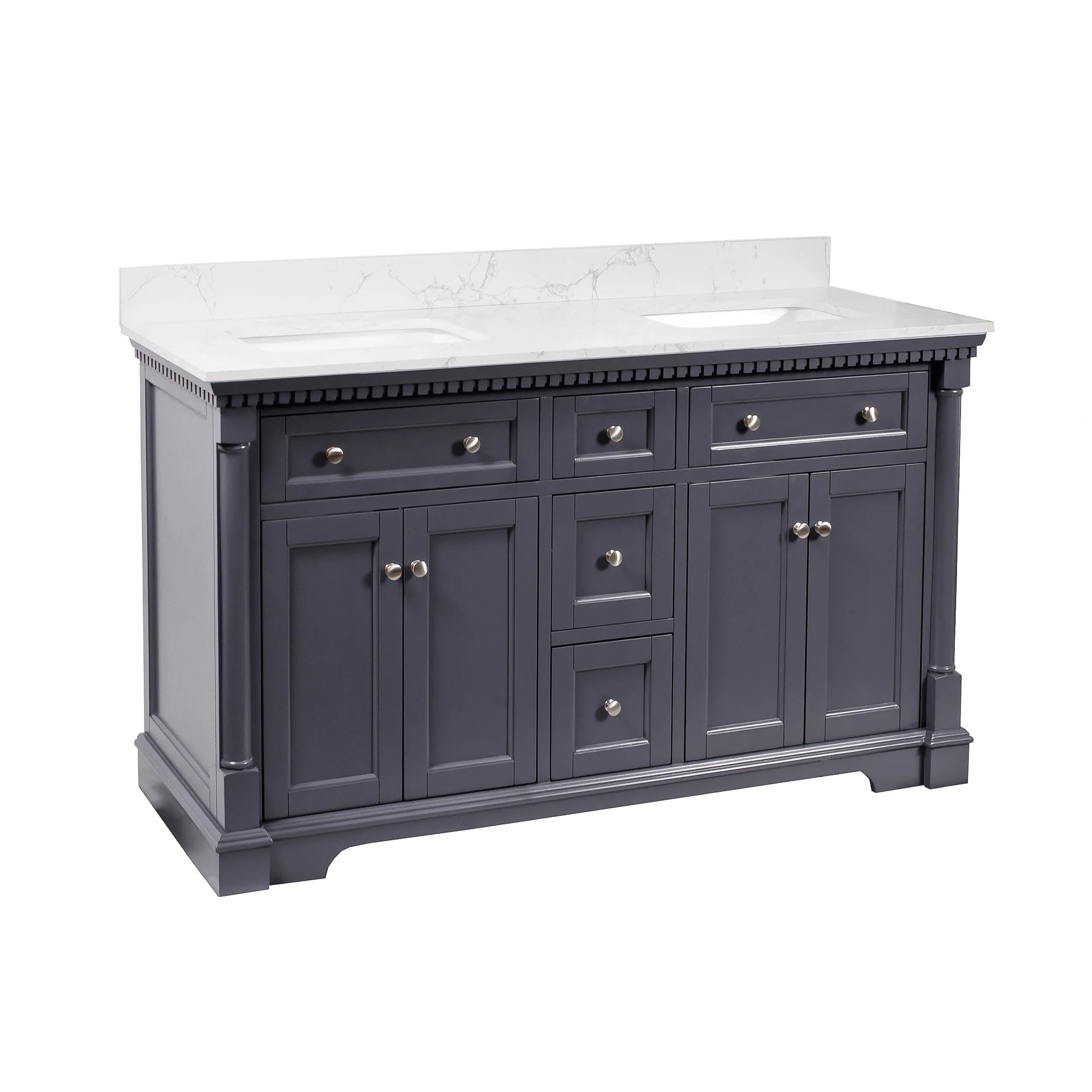 Sydney 60-inch Double Vanity with Engineered Marble Top