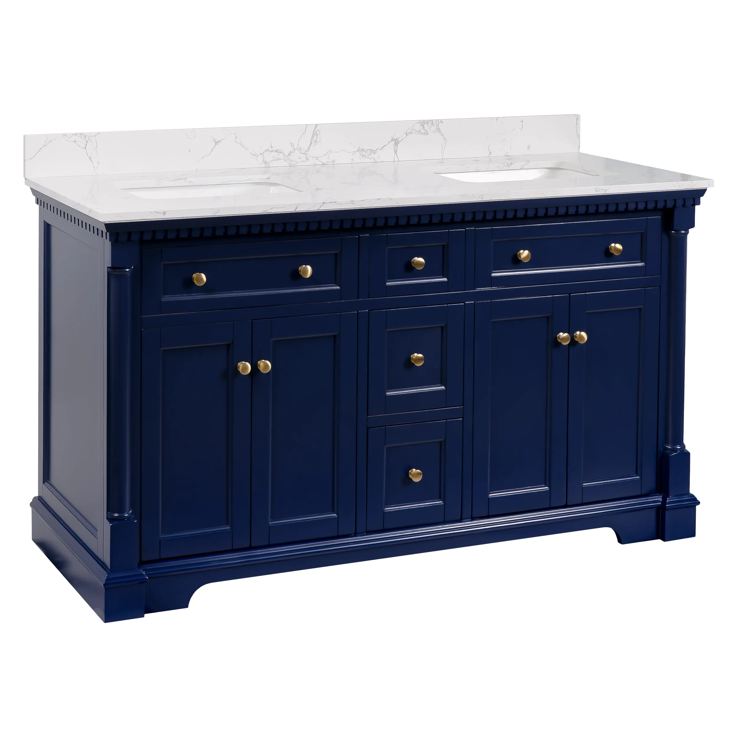 Sydney 60-inch Double Vanity with Engineered Marble Top