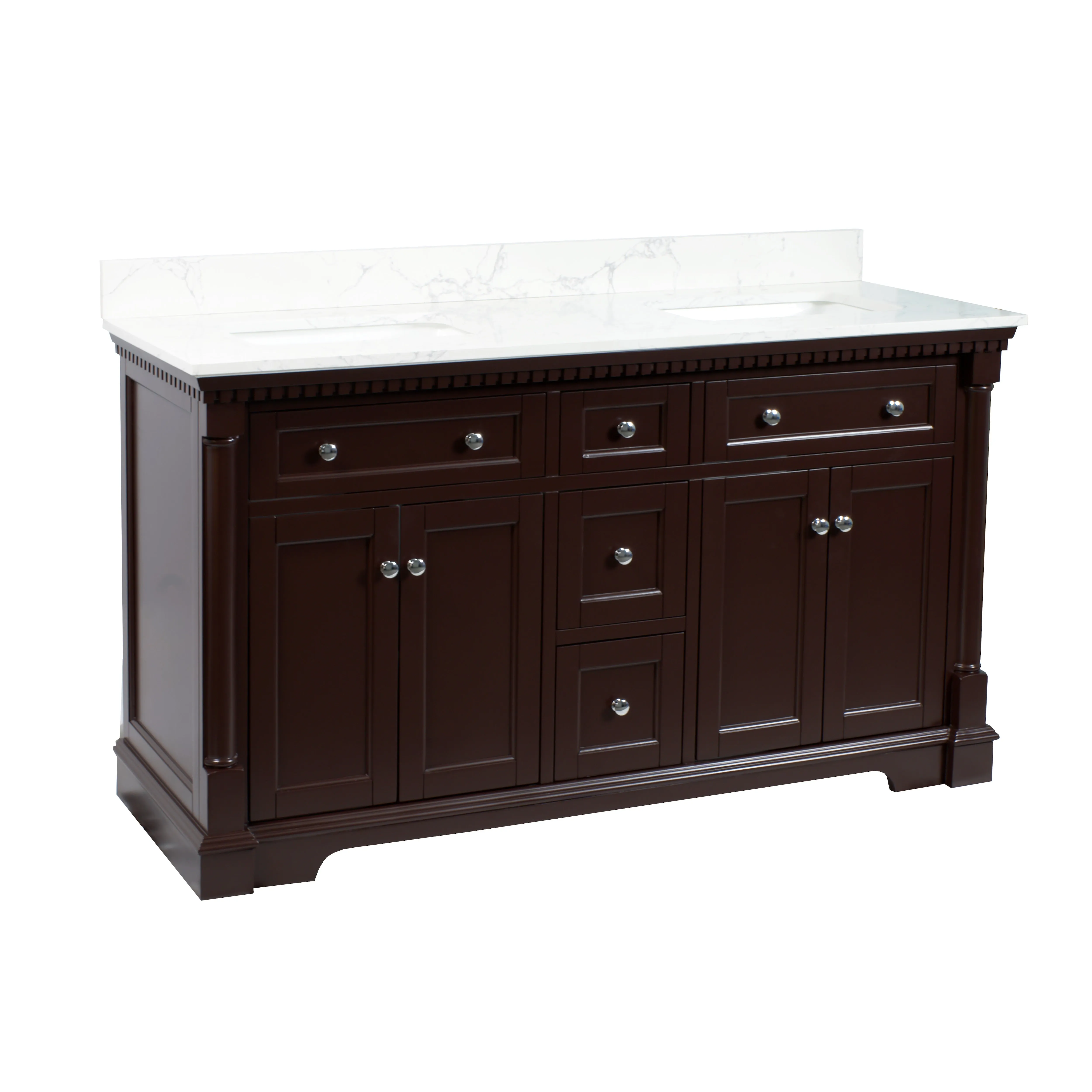 Sydney 60-inch Double Vanity with Engineered Marble Top