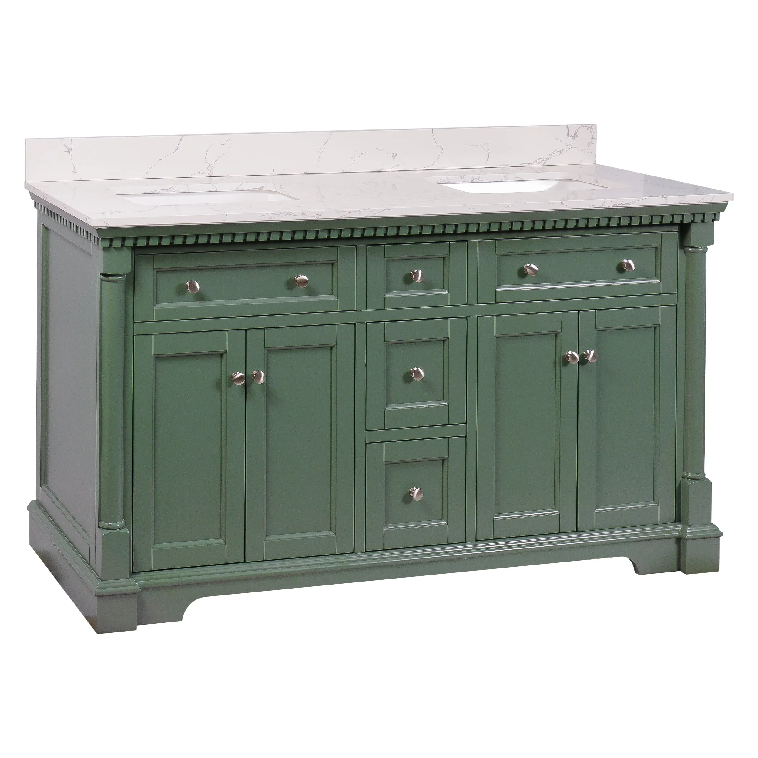 Sydney 60-inch Double Vanity with Engineered Marble Top