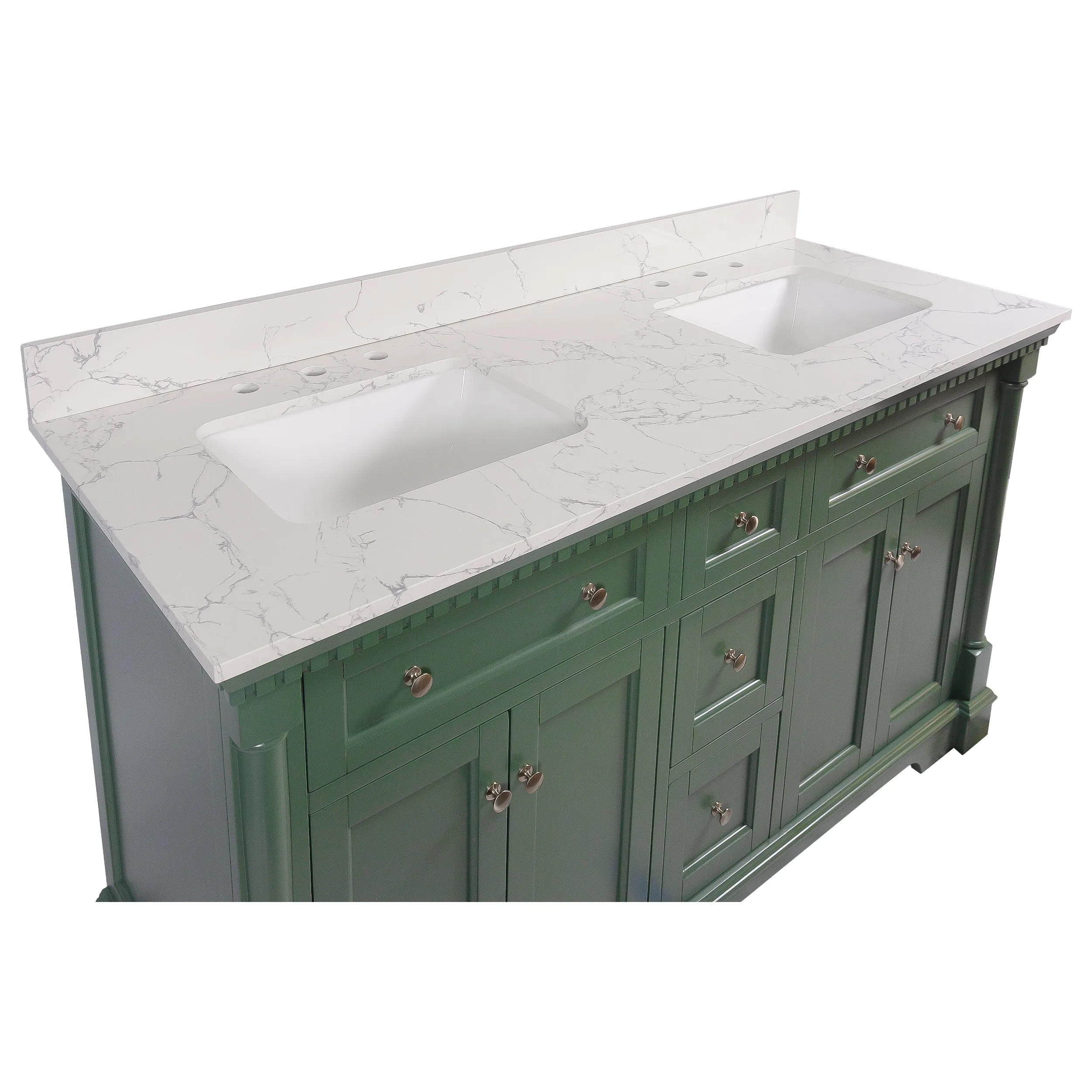 Sydney 60-inch Double Vanity with Engineered Marble Top