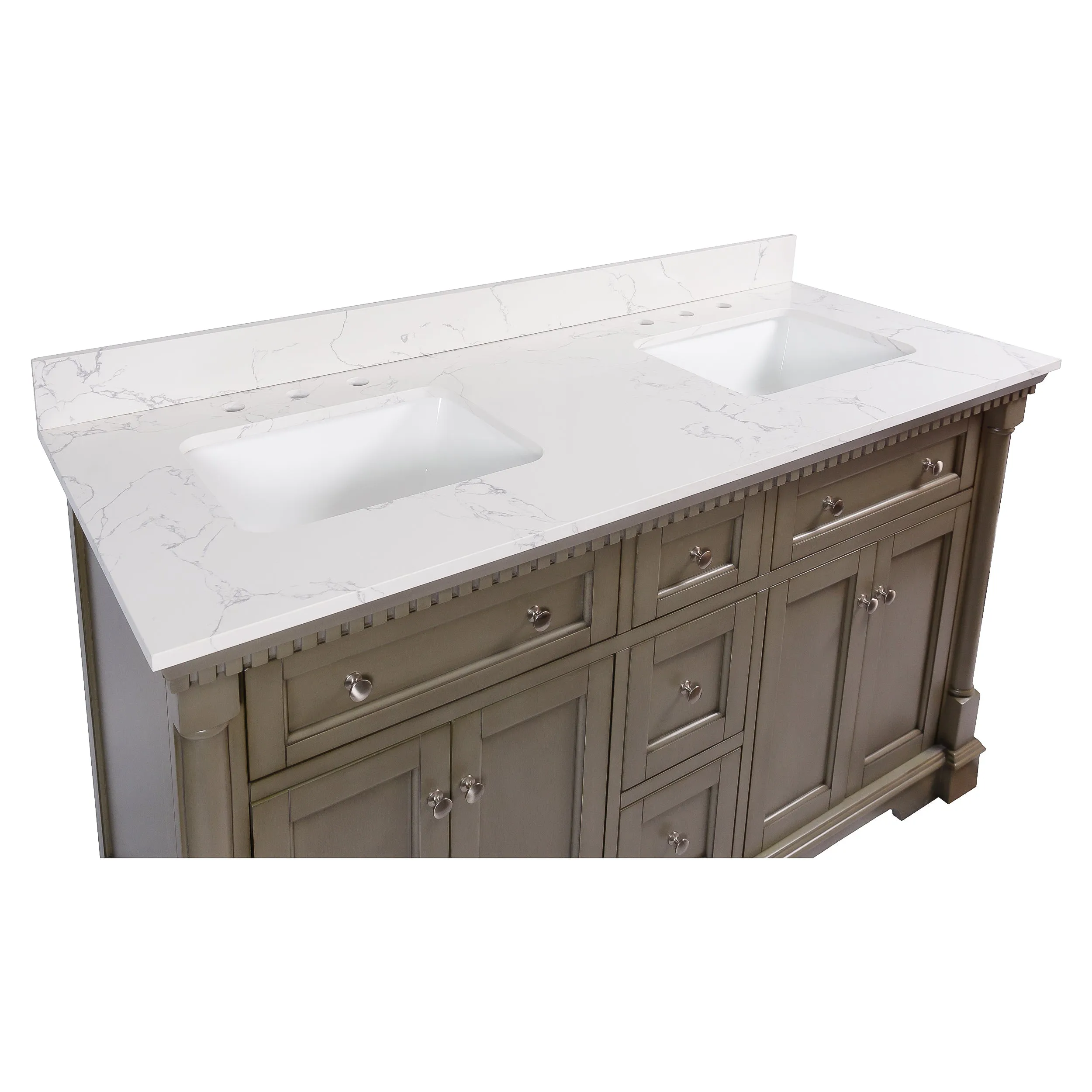 Sydney 60-inch Double Vanity with Engineered Marble Top