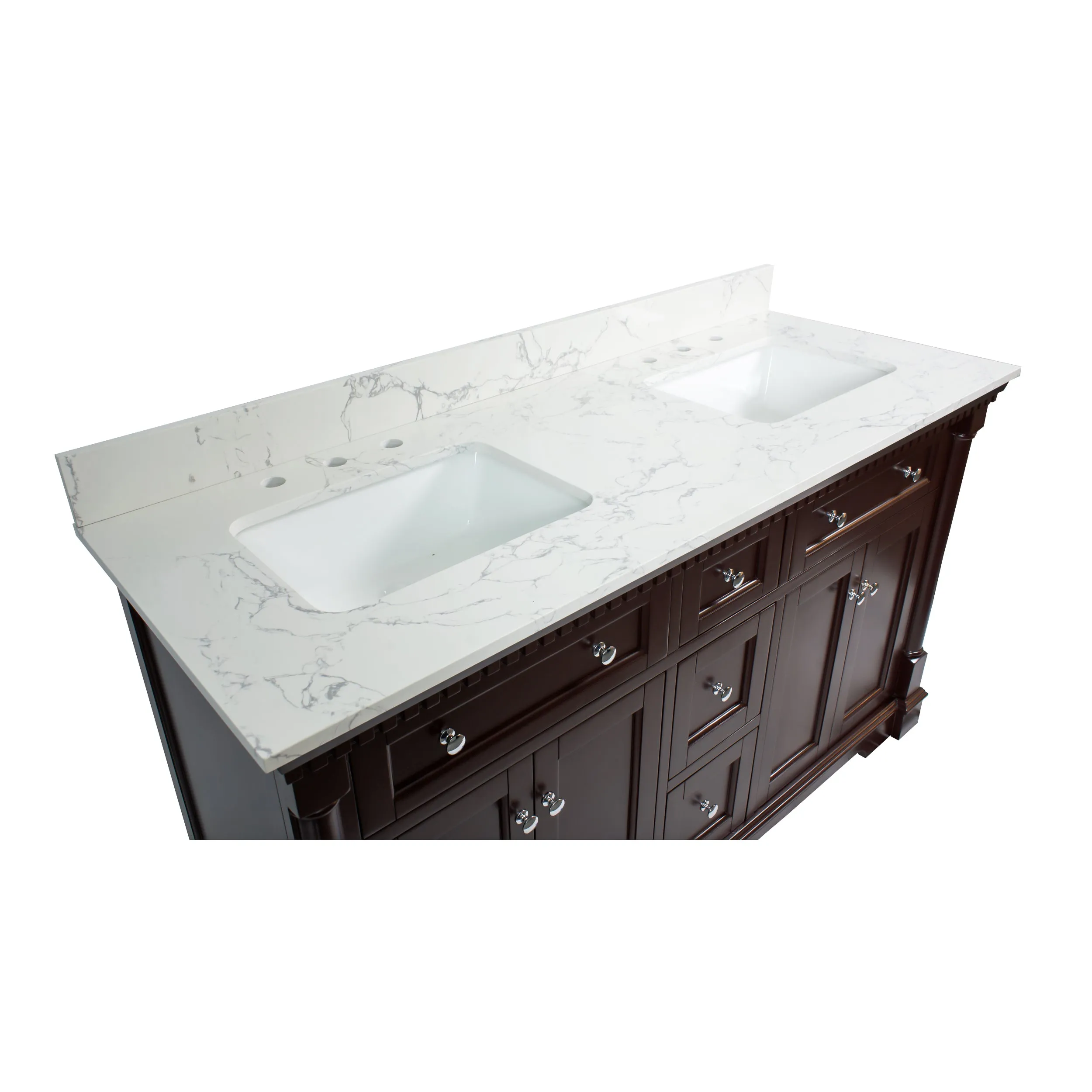 Sydney 60-inch Double Vanity with Engineered Marble Top