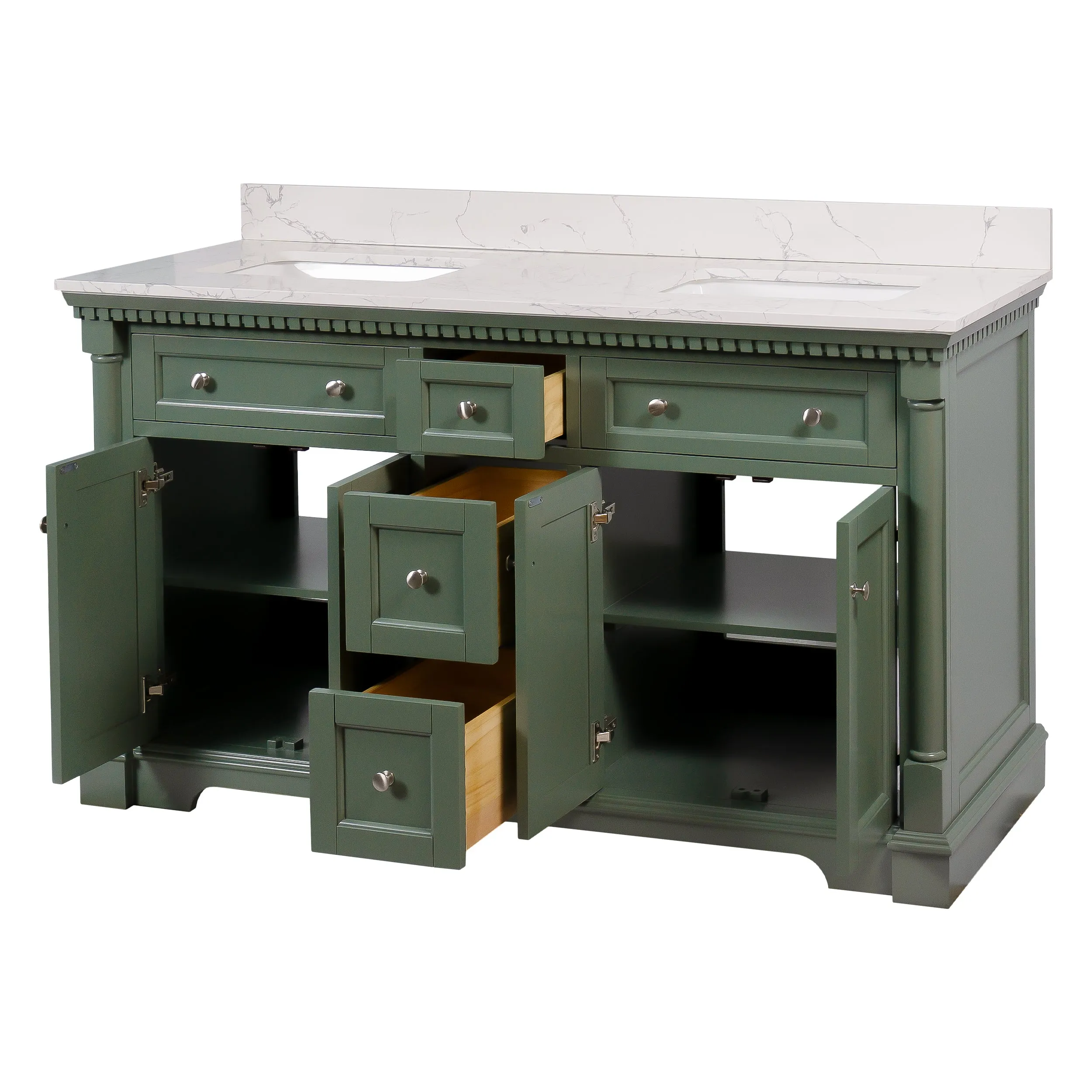 Sydney 60-inch Double Vanity with Engineered Marble Top