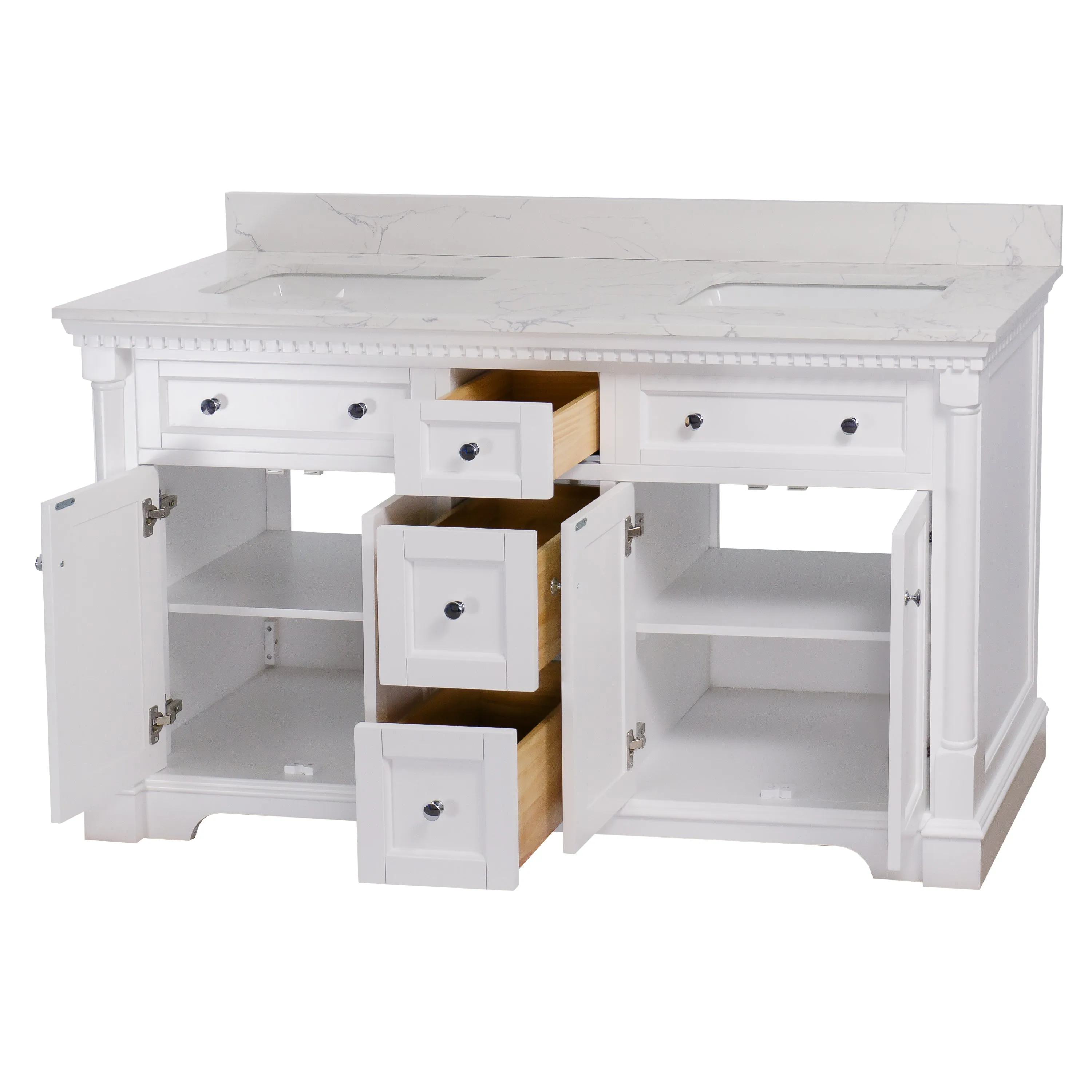 Sydney 60-inch Double Vanity with Engineered Marble Top