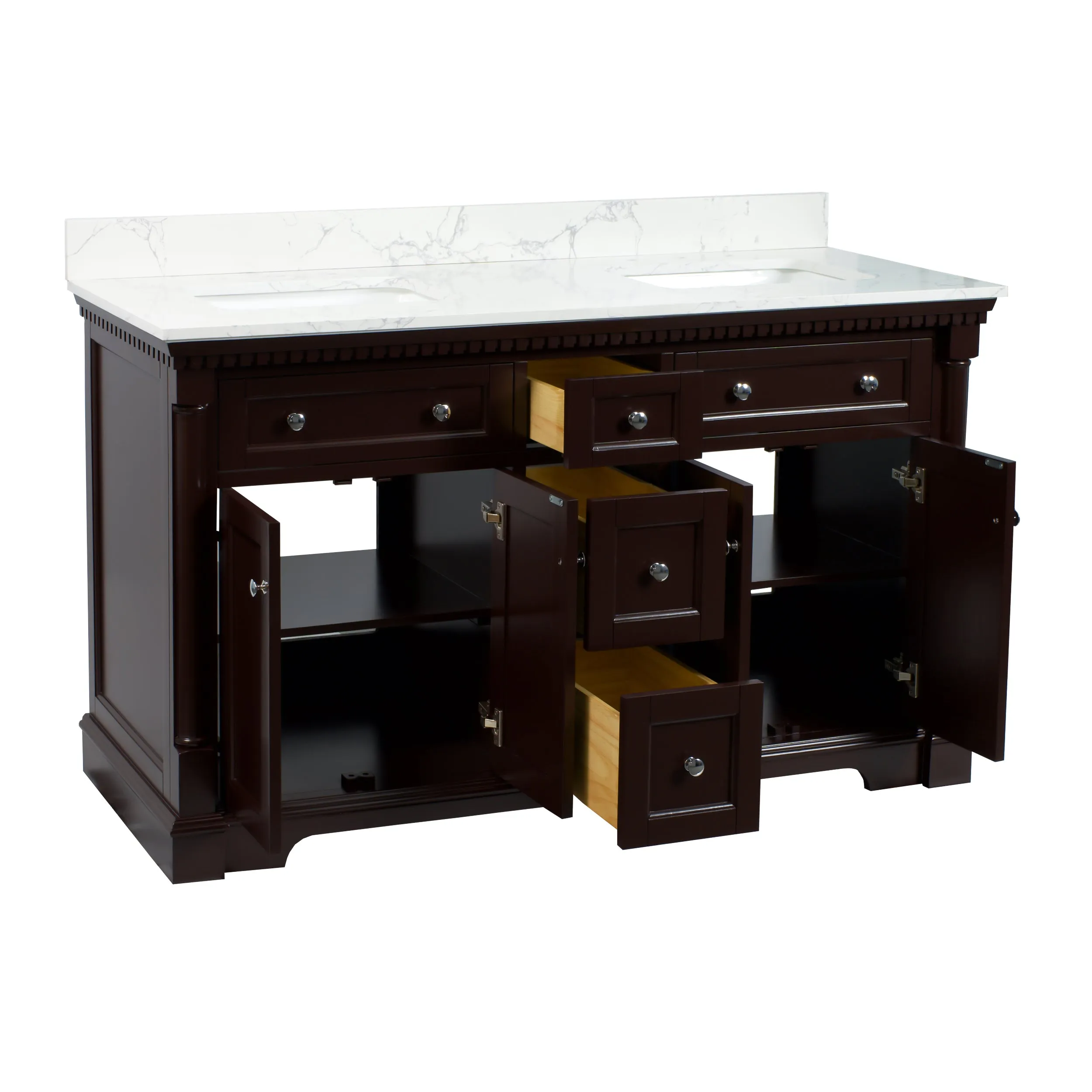 Sydney 60-inch Double Vanity with Engineered Marble Top