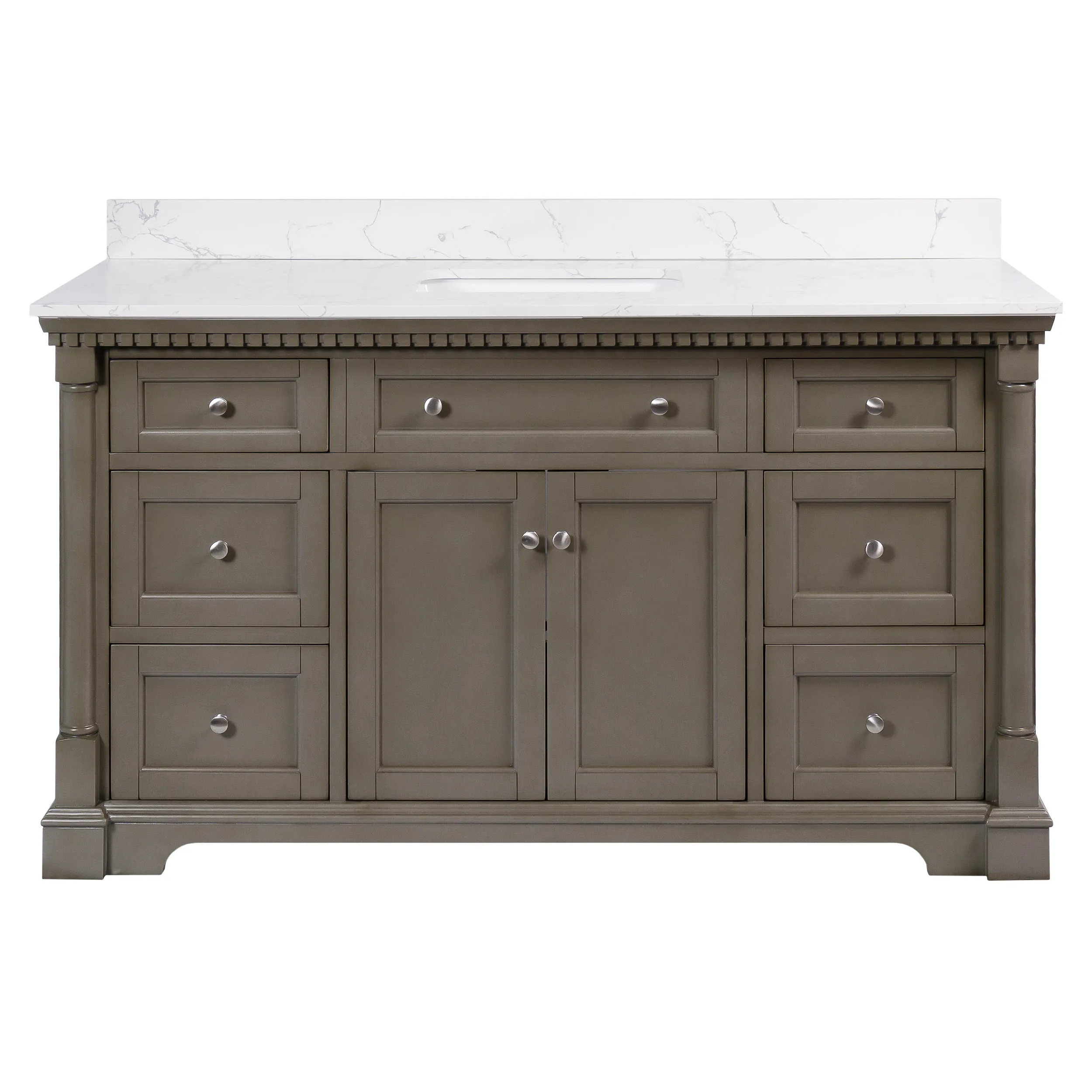 Sydney 60-inch Single Vanity with Engineered Marble Top