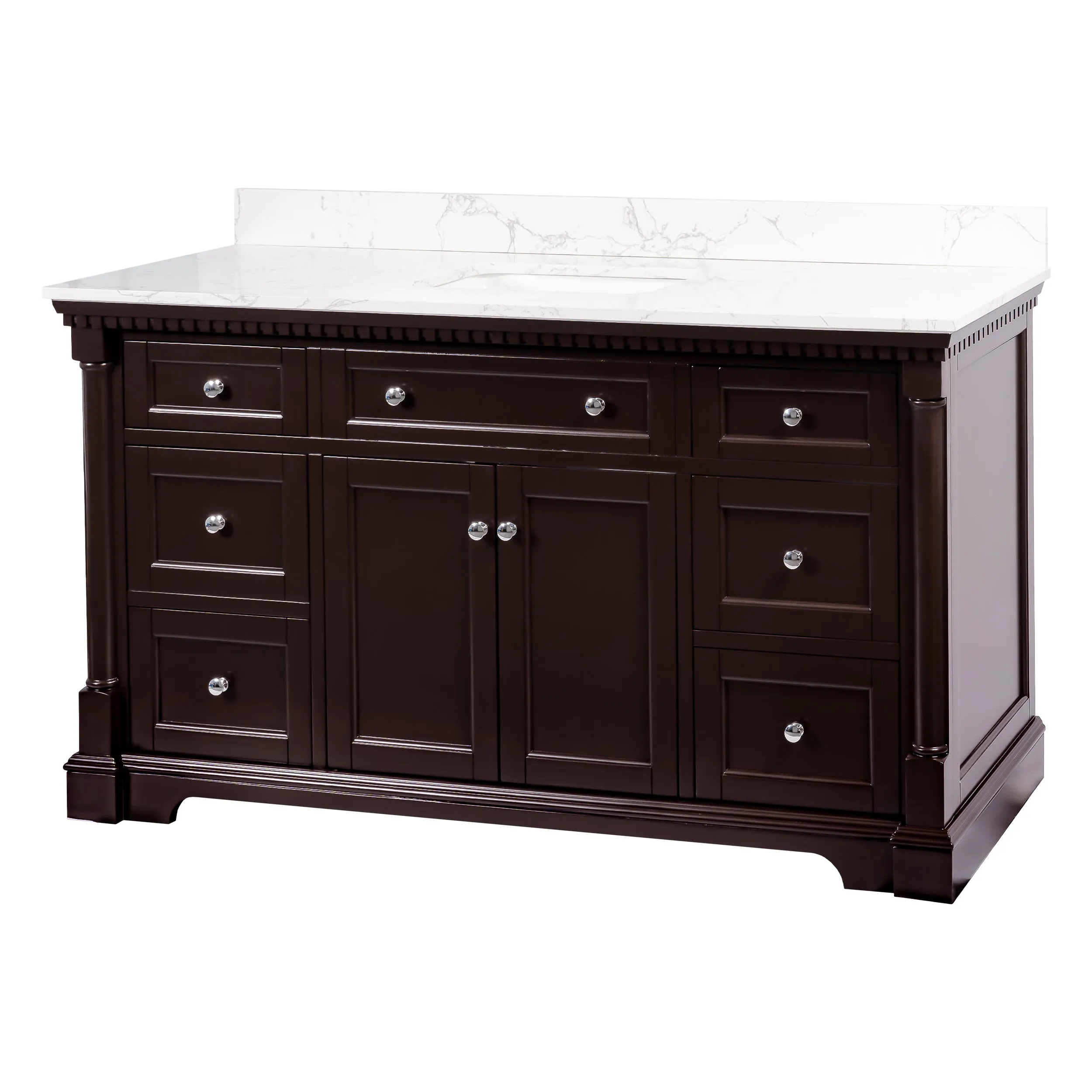 Sydney 60-inch Single Vanity with Engineered Marble Top