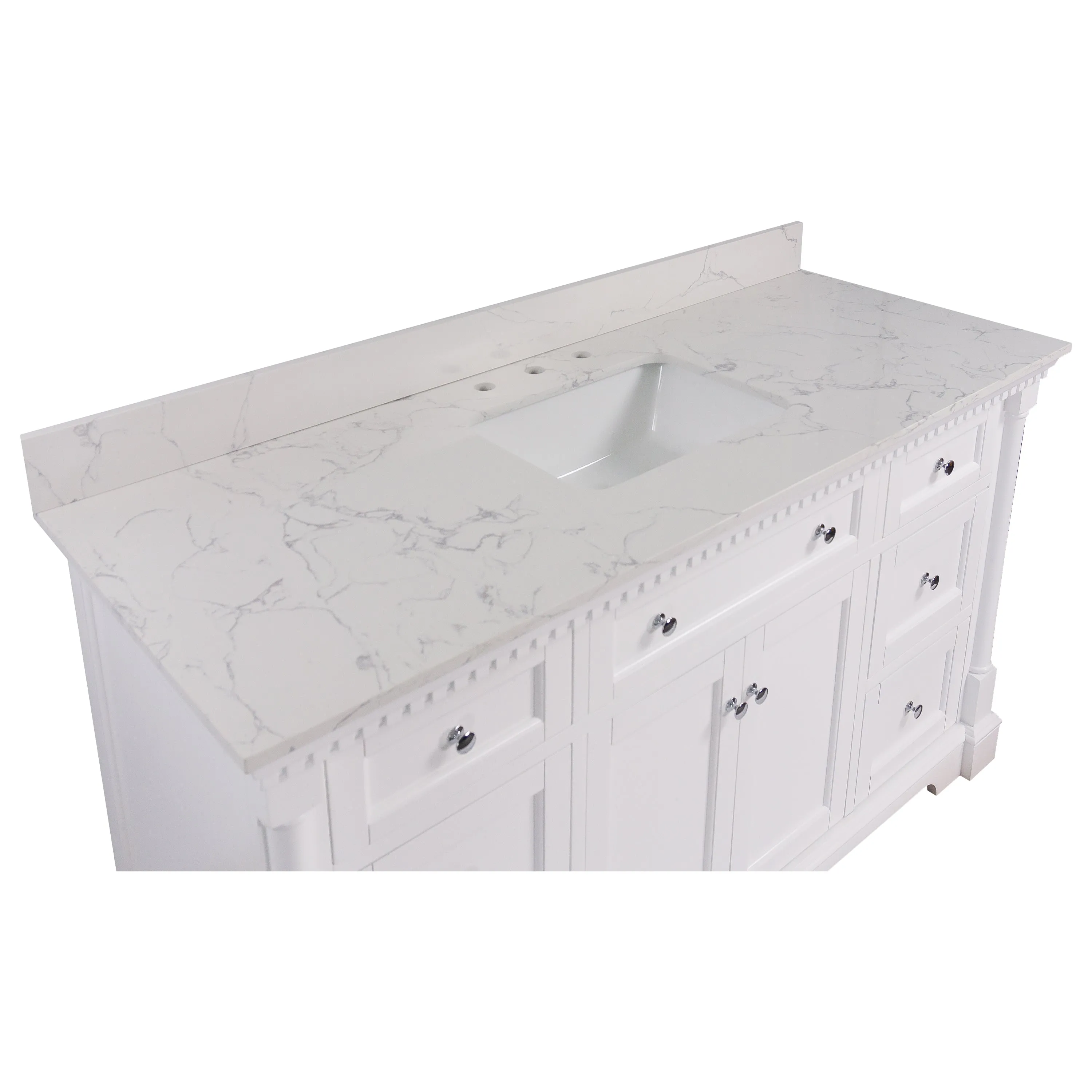 Sydney 60-inch Single Vanity with Engineered Marble Top