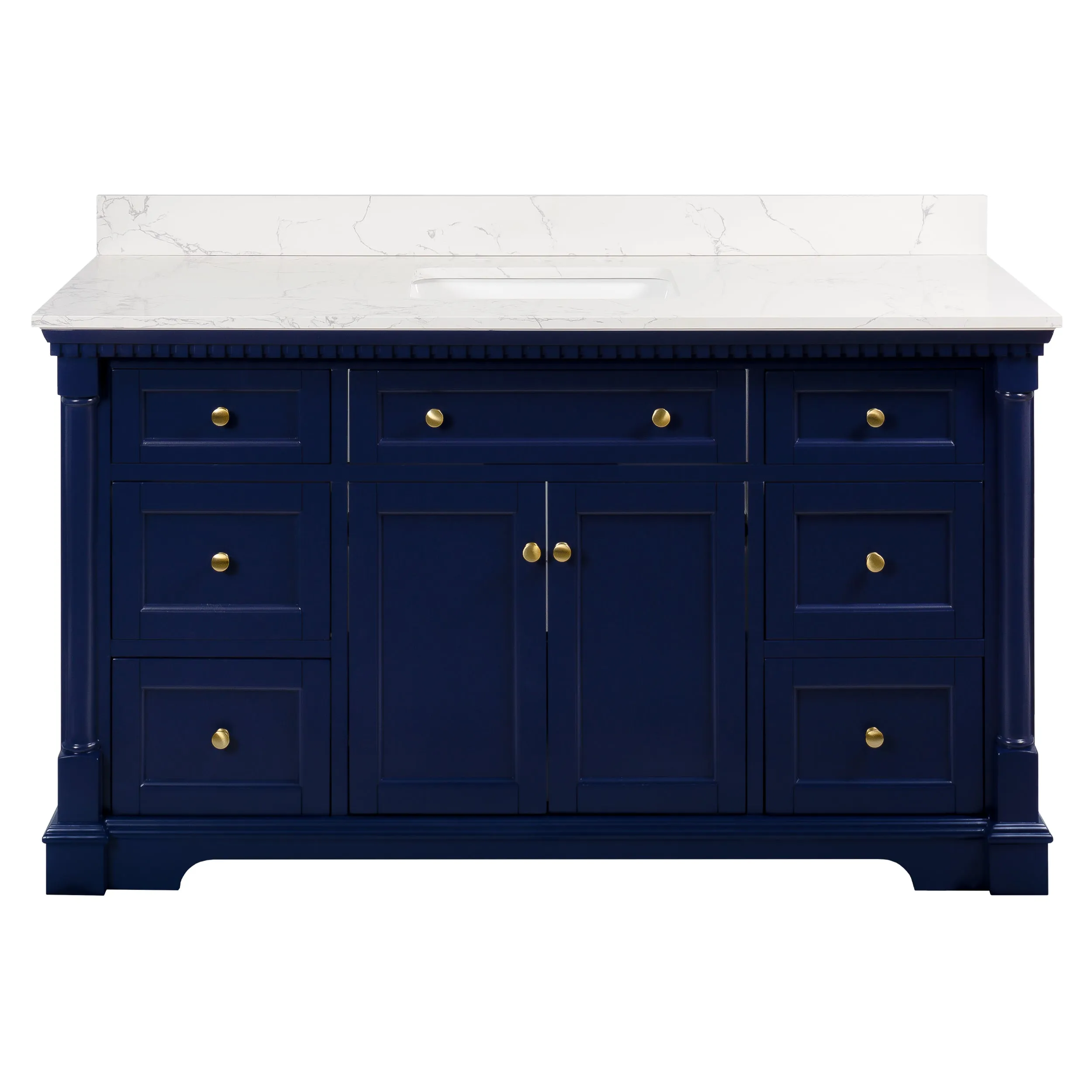 Sydney 60-inch Single Vanity with Engineered Marble Top