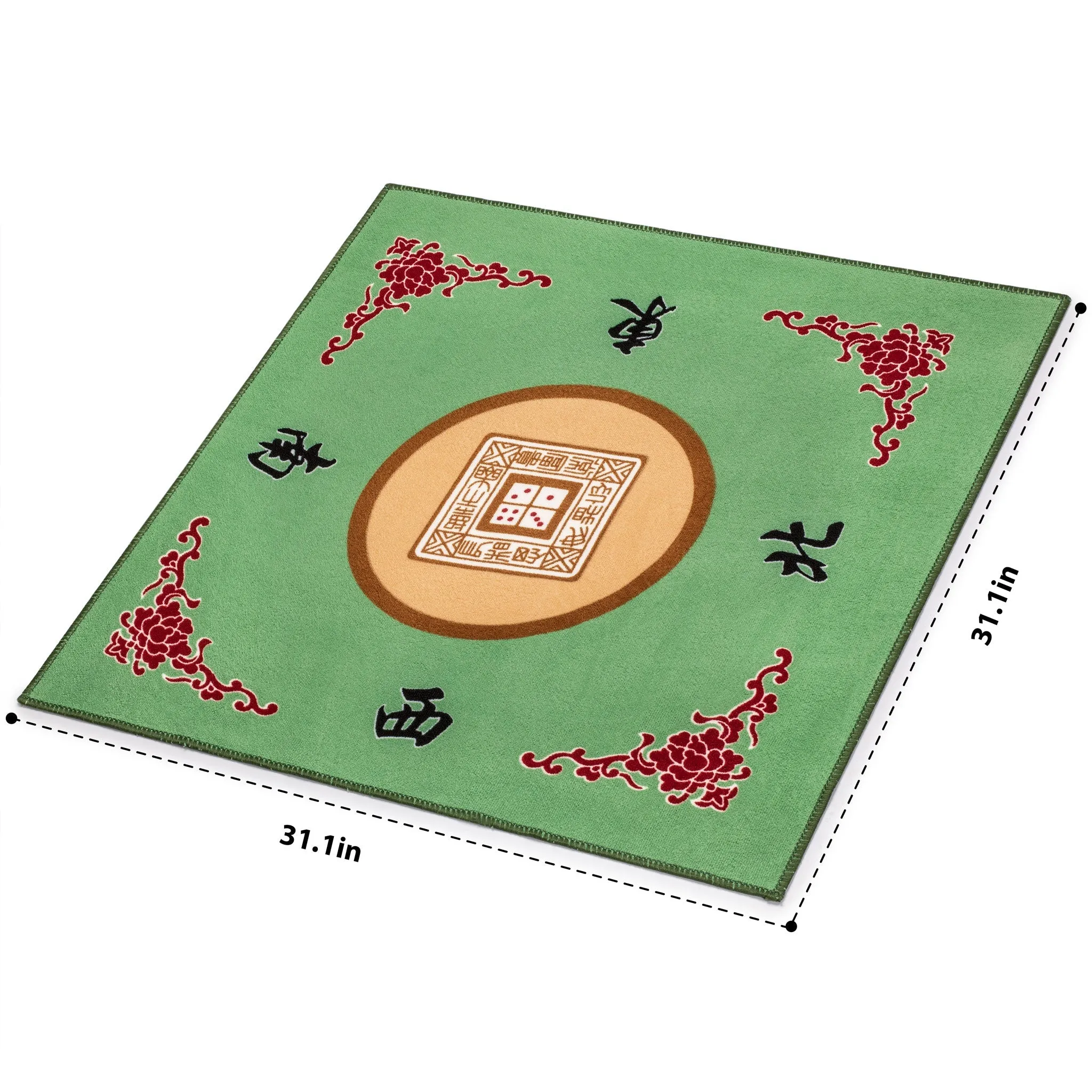 Table Cover for Mahjong, Poker, Card Games, Board Games, Tile Games, and Dominoes - Green, 31.1"
