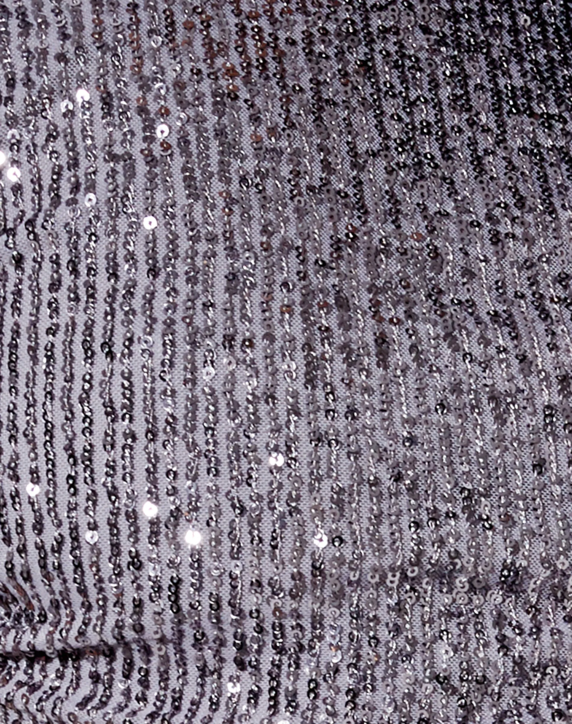 Tasya Crop Top in Drape Sequin Silver