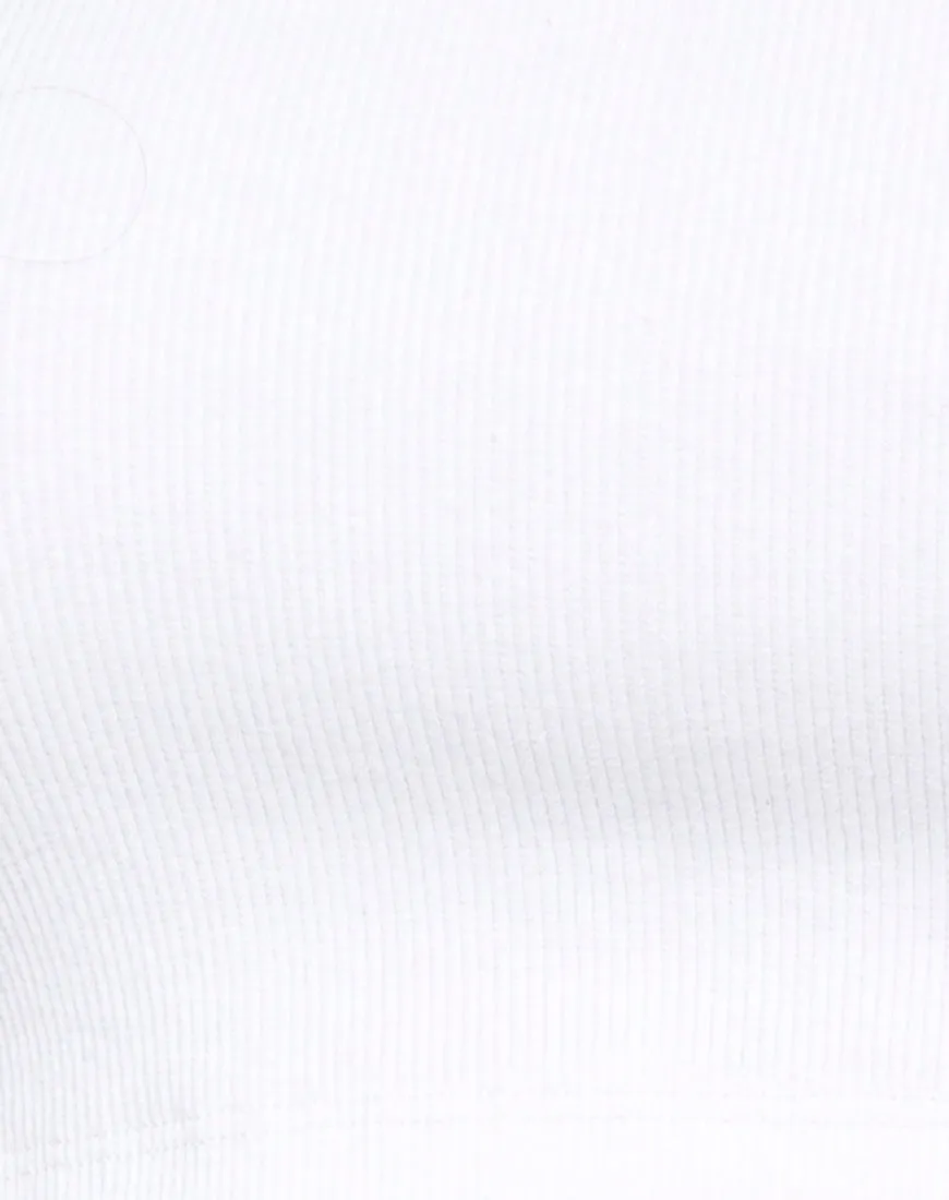 Tasya Crop Top in Rib White
