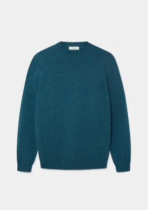 Teal Lambswool Crew Neck Jumper