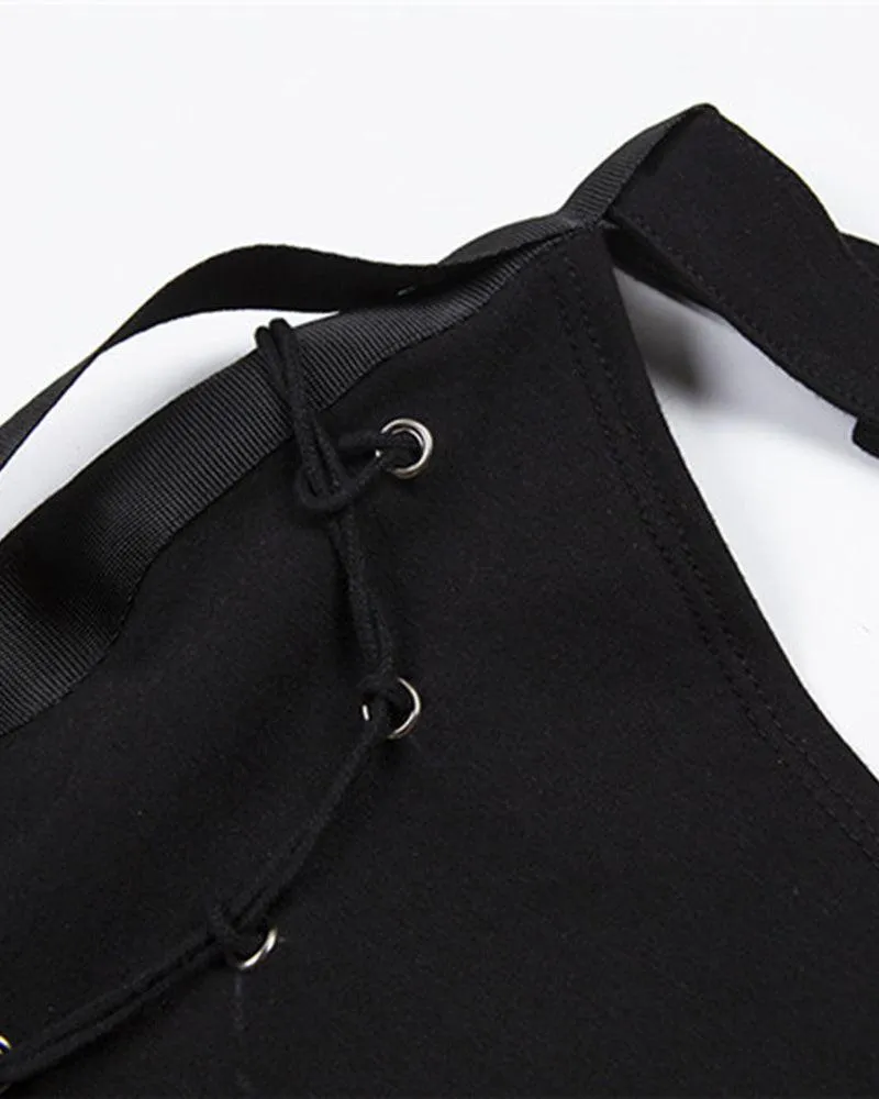 Techwear One Shoulder Sleeve Adjustable Buckle Top