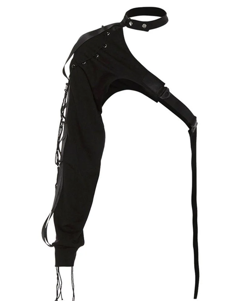 Techwear One Shoulder Sleeve Adjustable Buckle Top