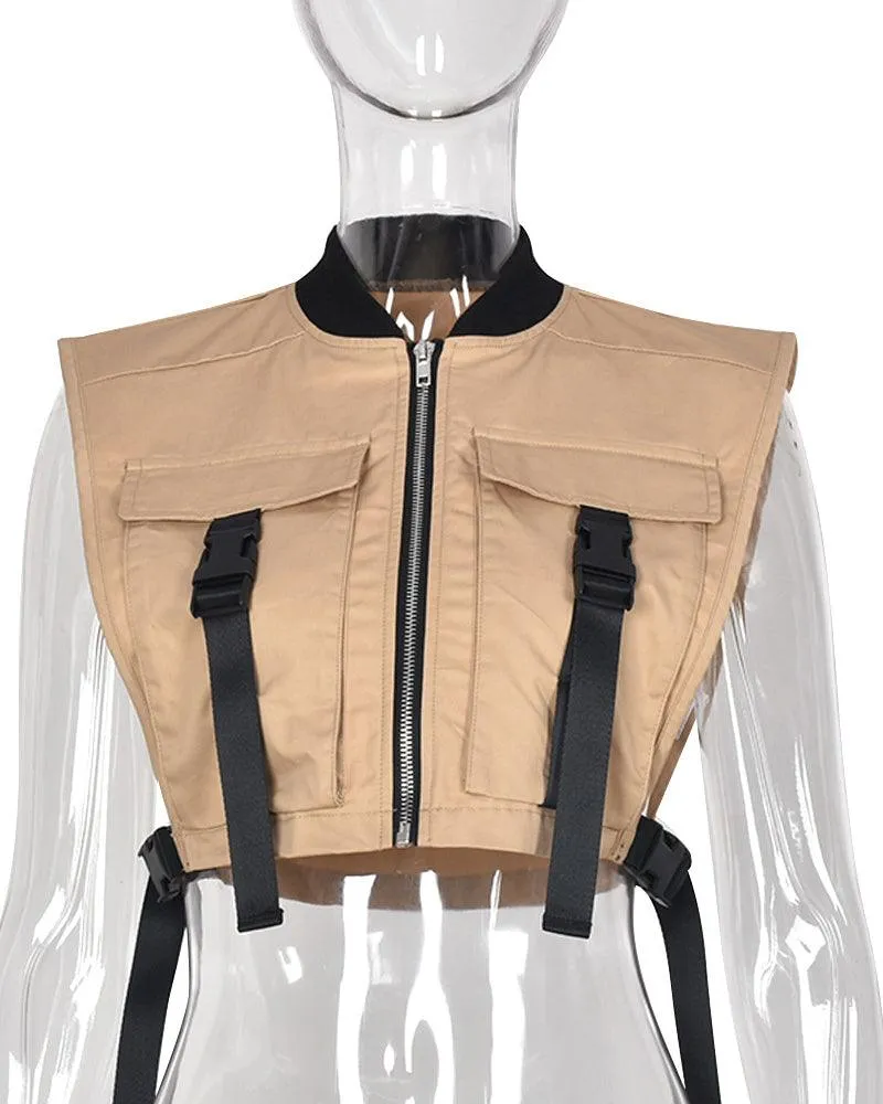 Techwear Women Sleeveless Punk Vest Top