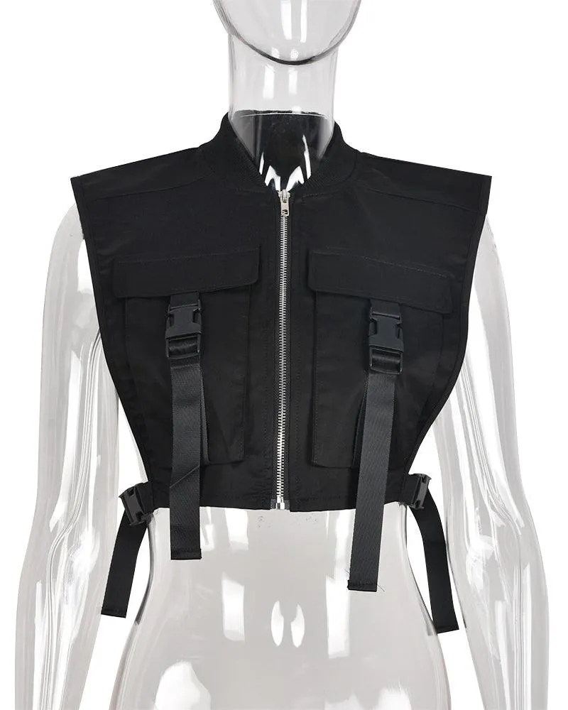 Techwear Women Sleeveless Punk Vest Top