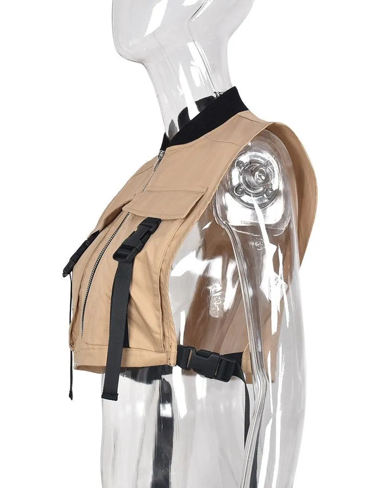 Techwear Women Sleeveless Punk Vest Top