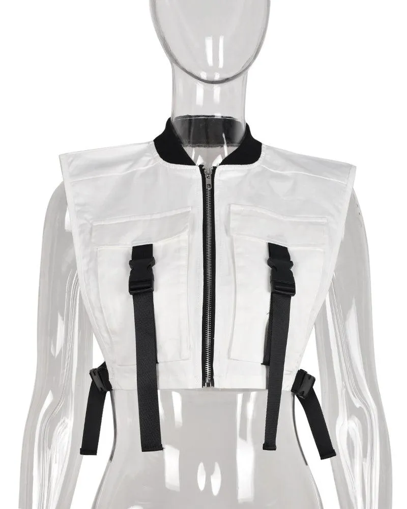 Techwear Women Sleeveless Punk Vest Top