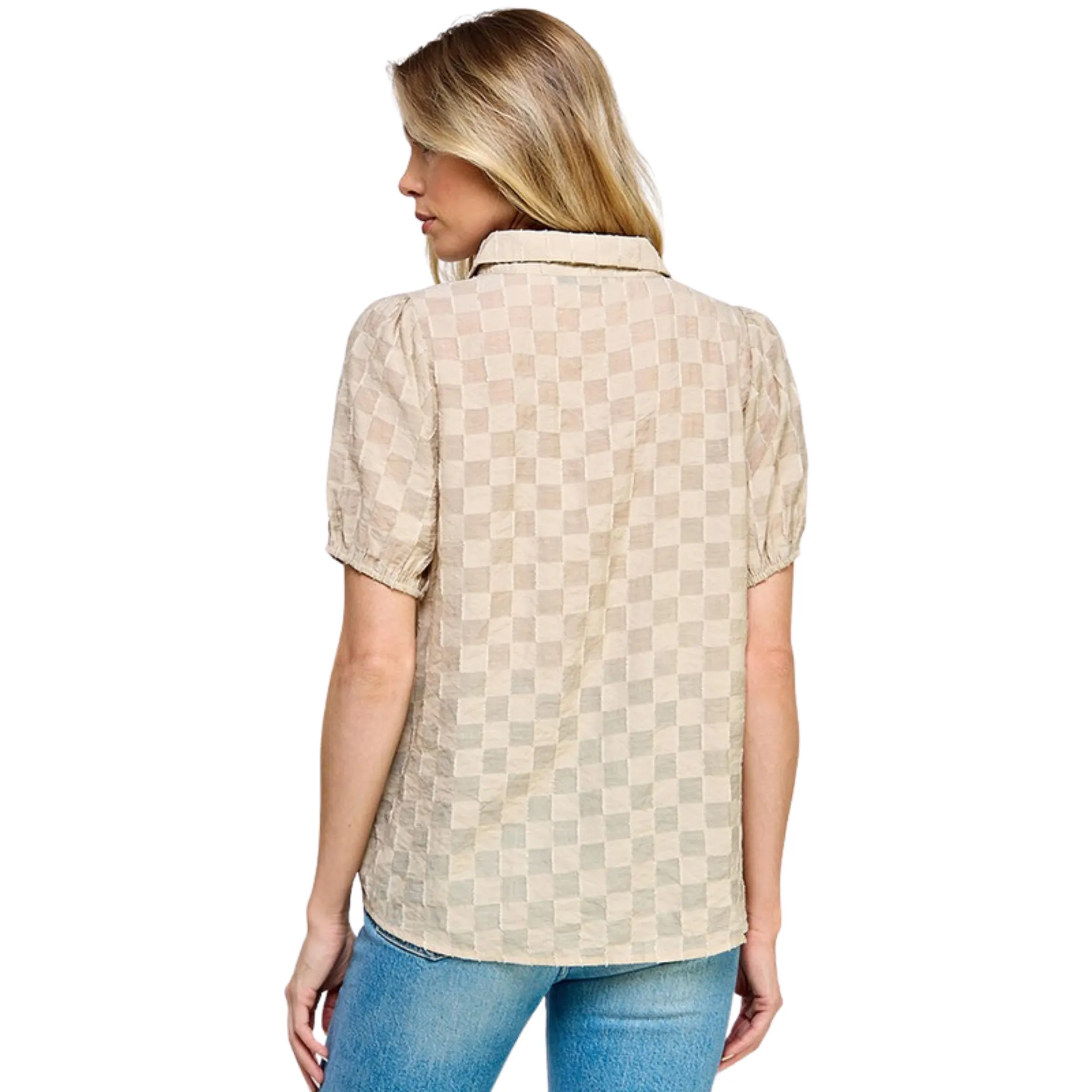 Textured Short Sleeved Top