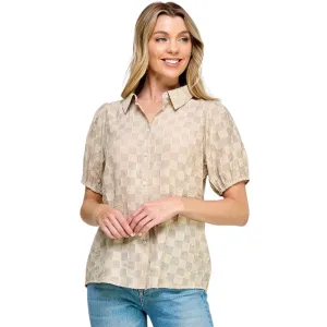 Textured Short Sleeved Top