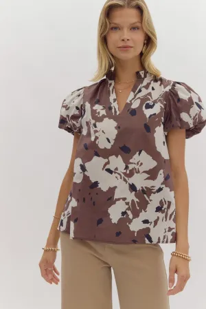 The Espresso Floral Top