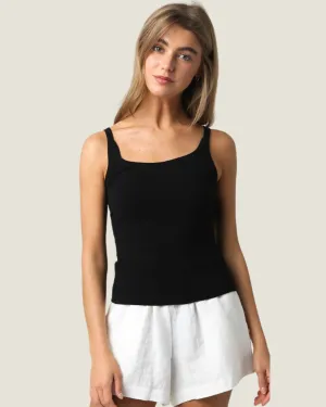The Jeanne: Black Basic Ribbed Tank Top