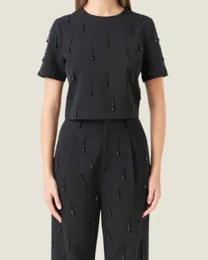 The Party: Black Beaded Top