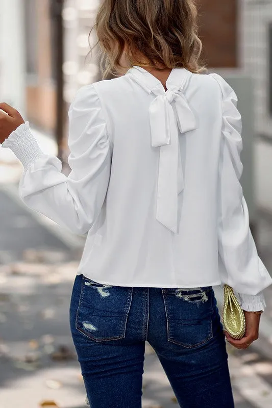 Tie Back Pleated Blouse