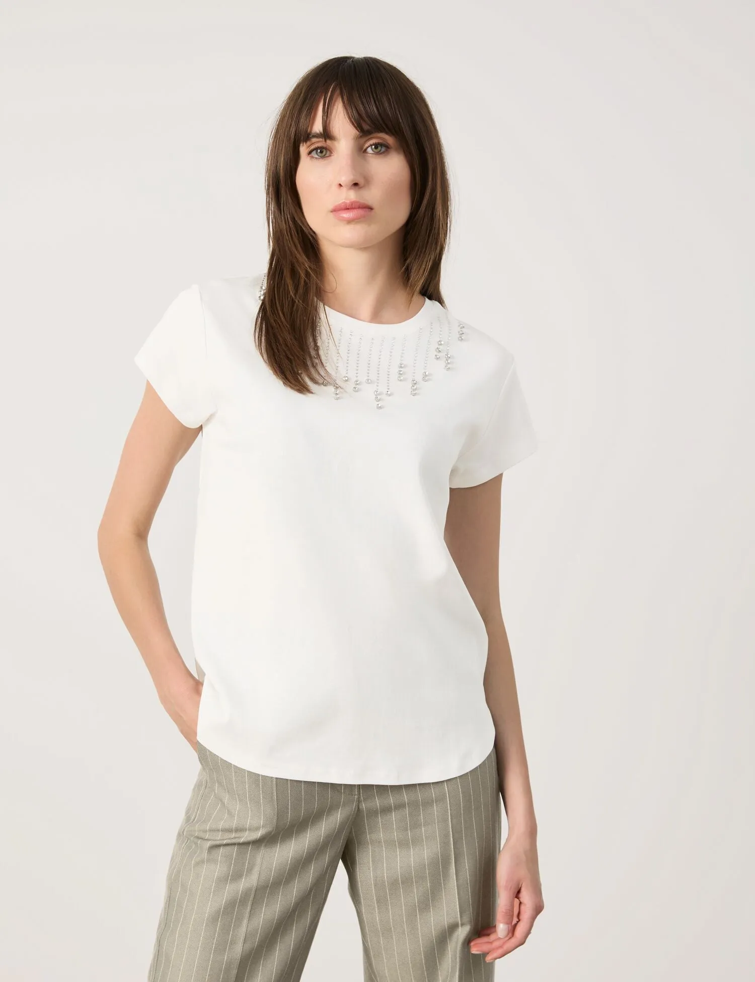 Top with Appliquéd Rhinestones