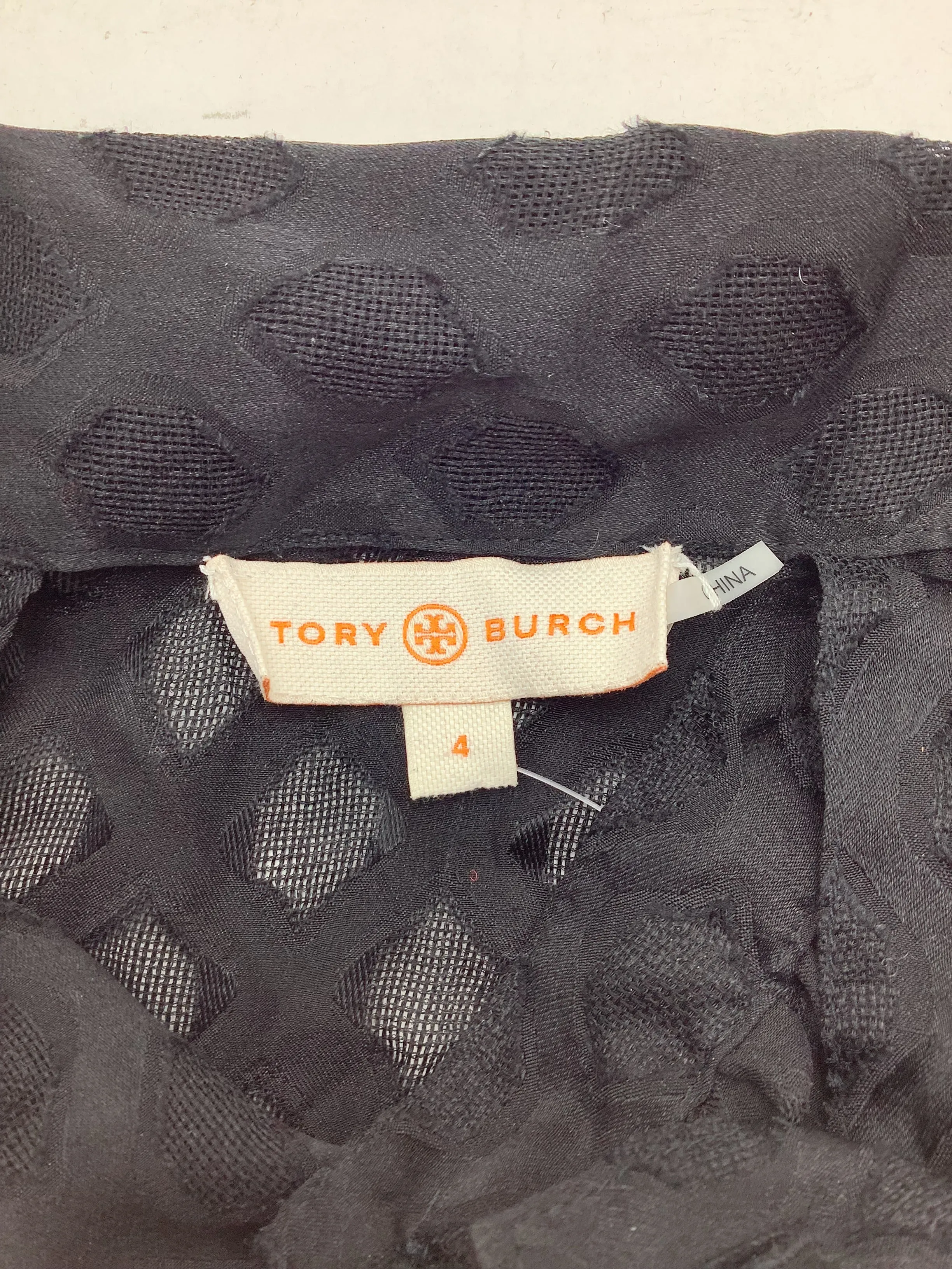 Tory Burch Blouse Printed Silk Tie Neck Size: 4