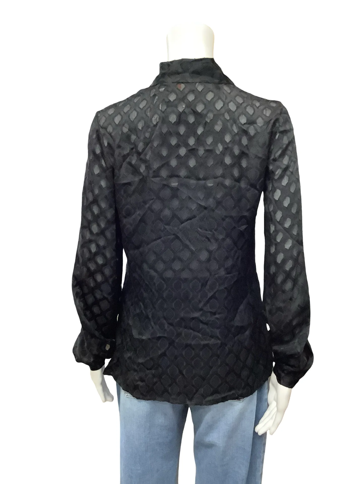 Tory Burch Blouse Printed Silk Tie Neck Size: 4