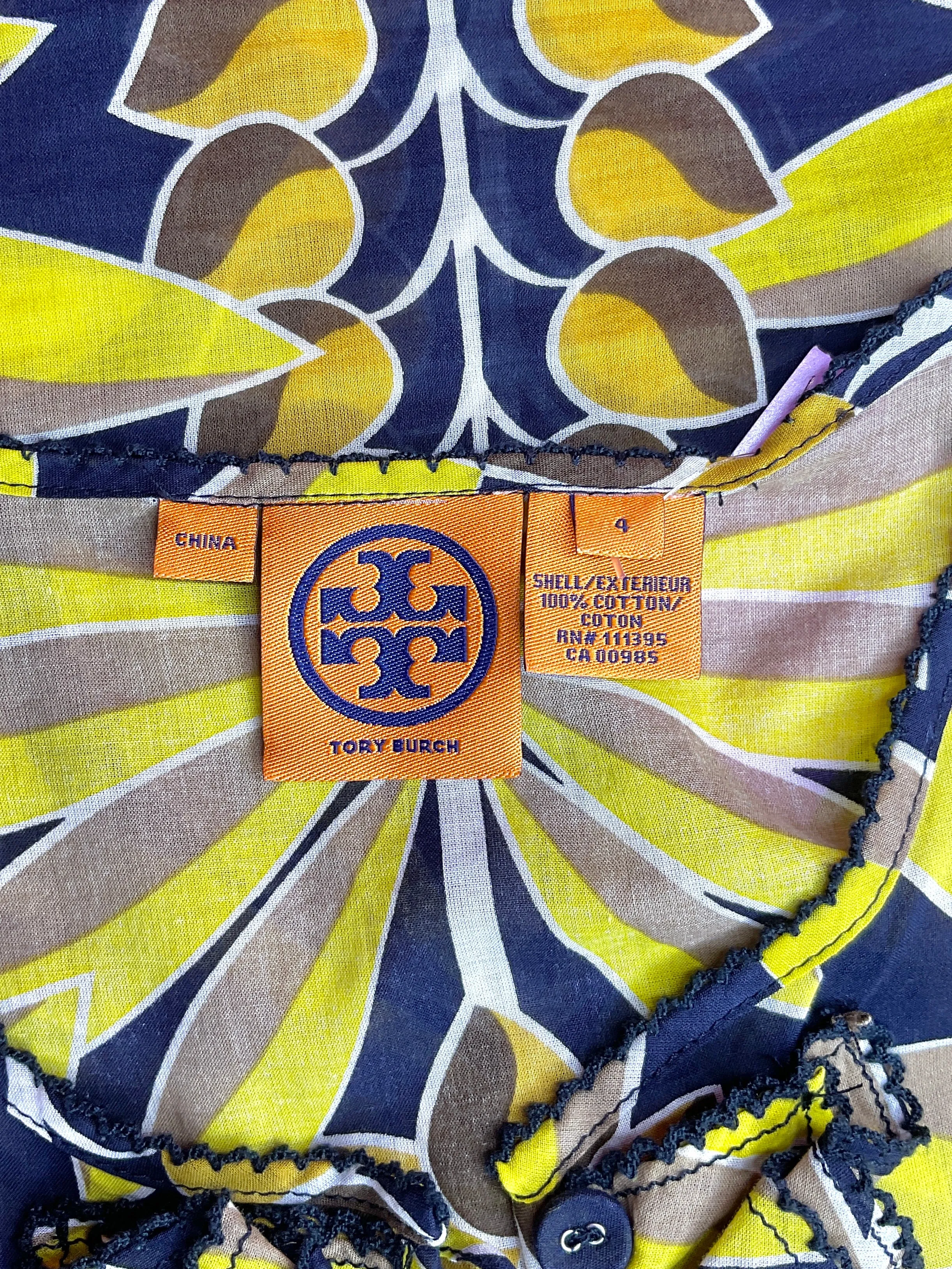 TORY BURCH LEAF RUFFLE TOP - 4